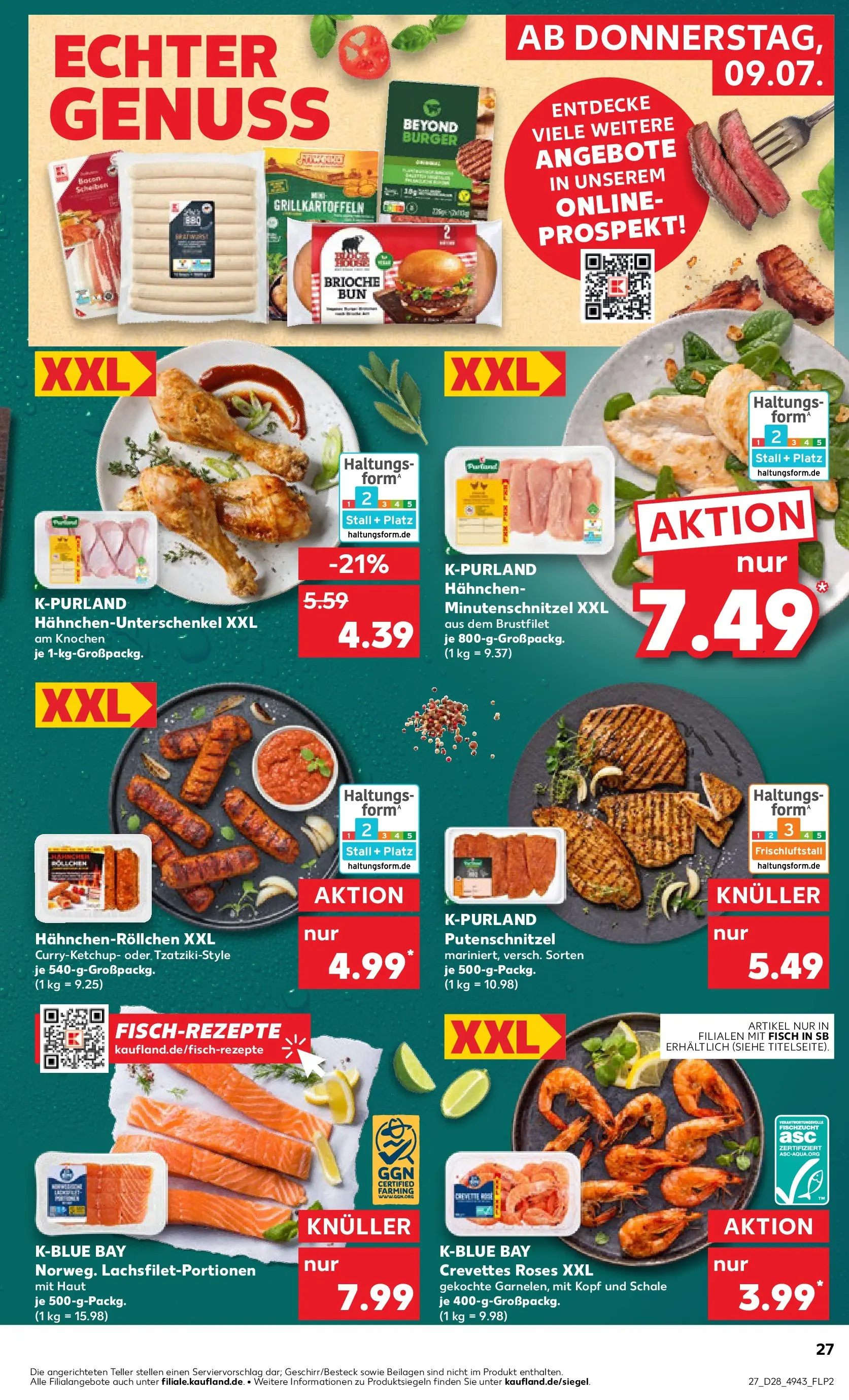 Prospekt Kaufland ab 06.07.2026 » Angebote Online zum Blättern | Seite: 36 | Produkte: Hahnchen, Burger, Fisch, Putenschnitzel