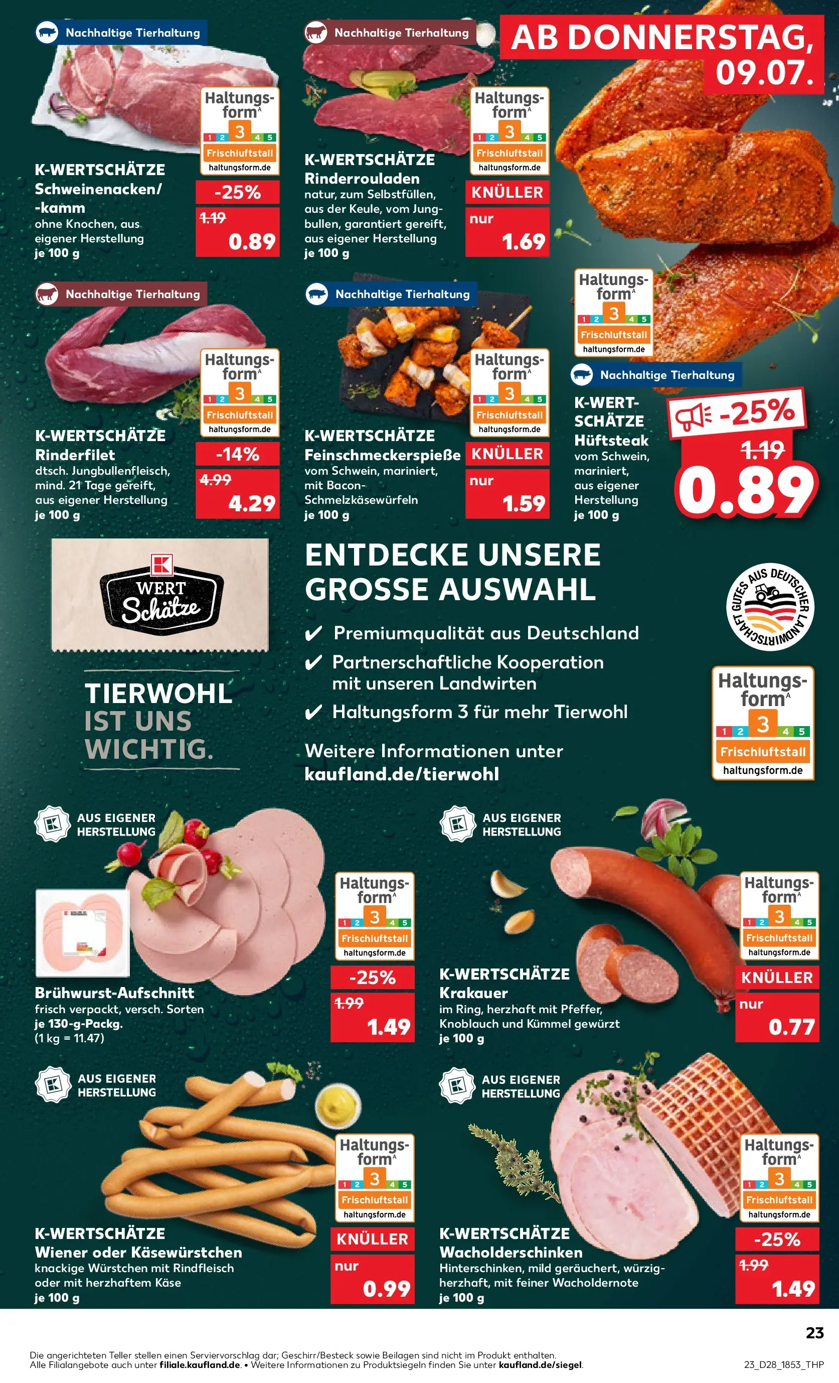 Prospekt Kaufland ab 09.07.2026 » Angebote Online zum Blättern | Seite: 23 | Produkte: Käse, Rinderfilet, Knoblauch, Rindfleisch