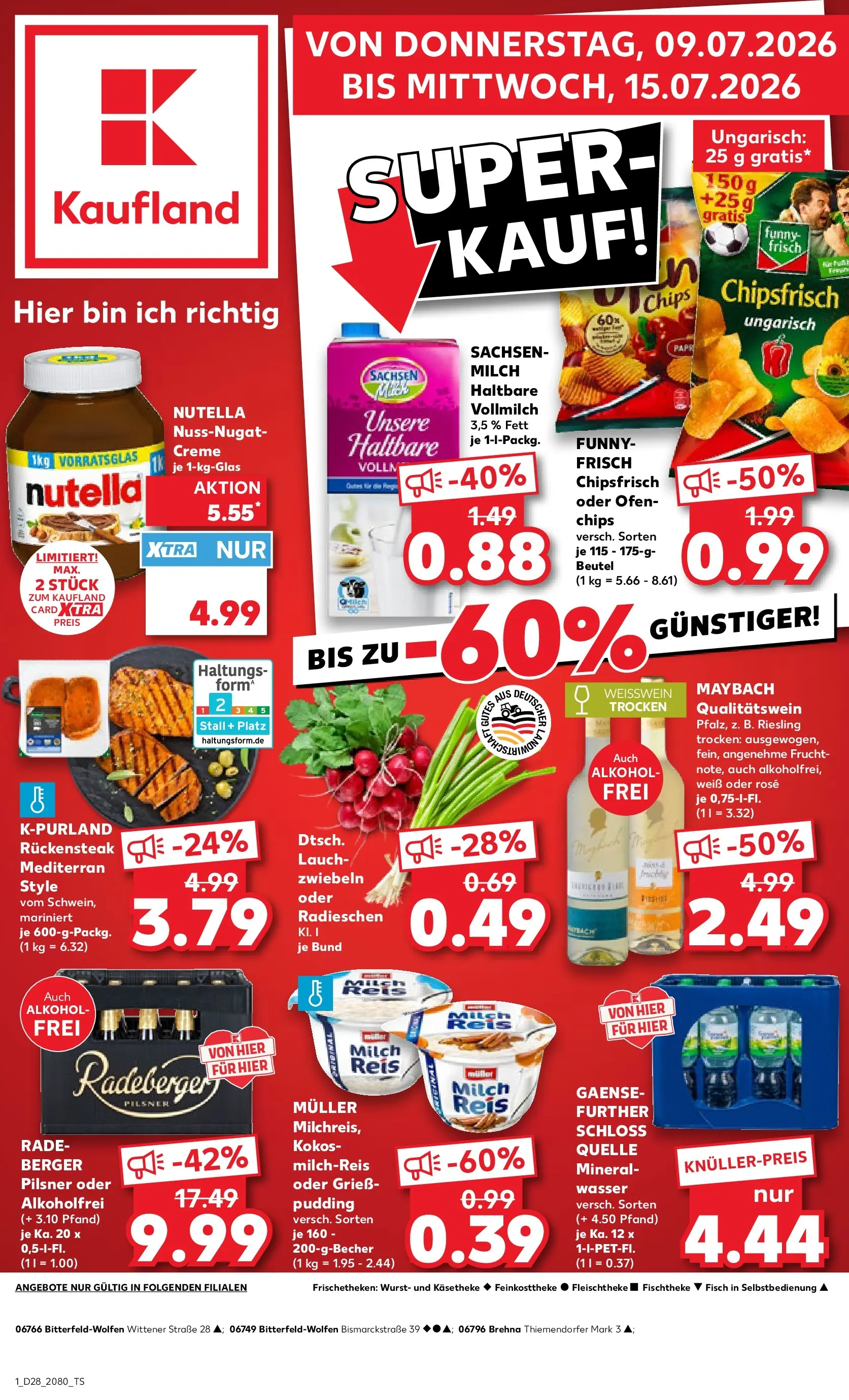 Prospekt Kaufland ab 09.07.2026 » Angebote Online zum Blättern | Seite: 1 | Produkte: Ofen, Milch, Funny frisch, Chips