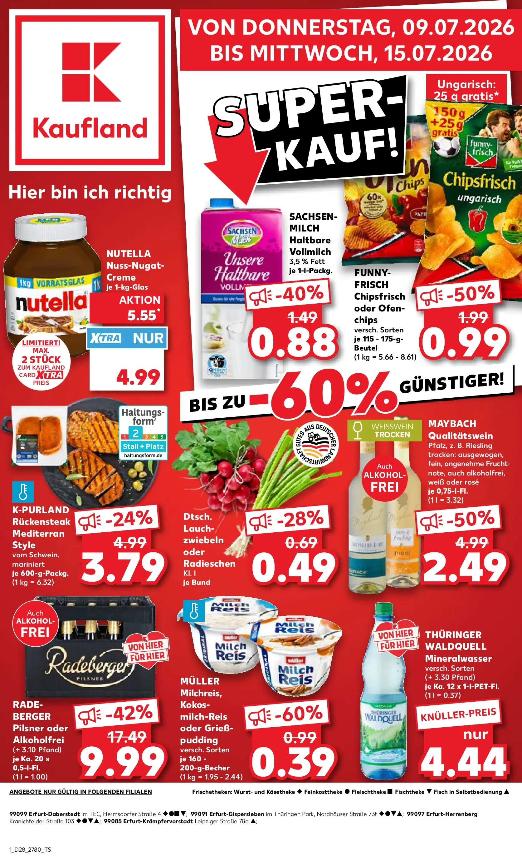 Prospekt Kaufland ab 09.07.2026 » Angebote Online zum Blättern | Seite: 1 | Produkte: Weißwein, Pudding, Fisch, Chips