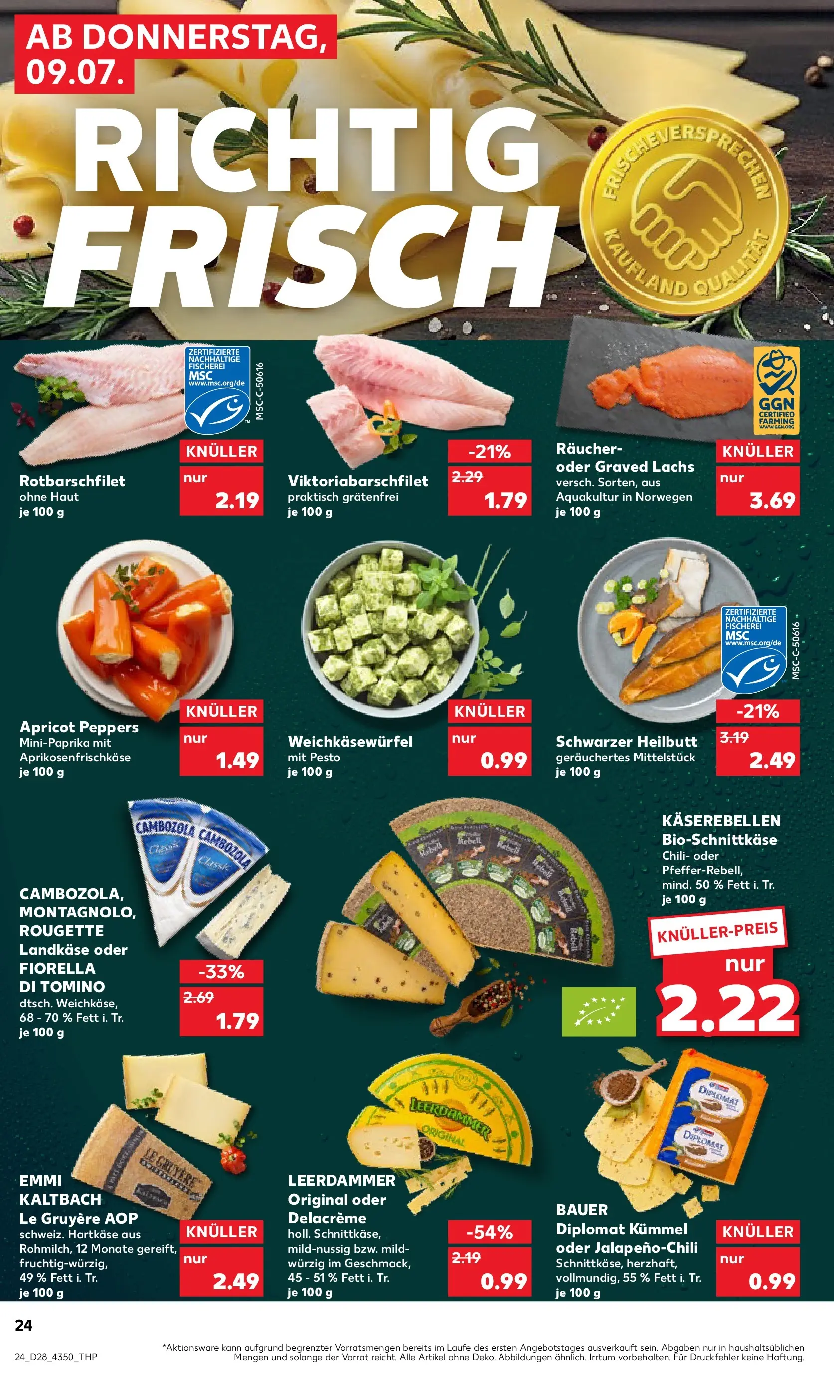 Prospekt Kaufland ab 08.07.2026 » Angebote Online zum Blättern | Seite: 24 | Produkte: Leerdammer, Lachs, Chili