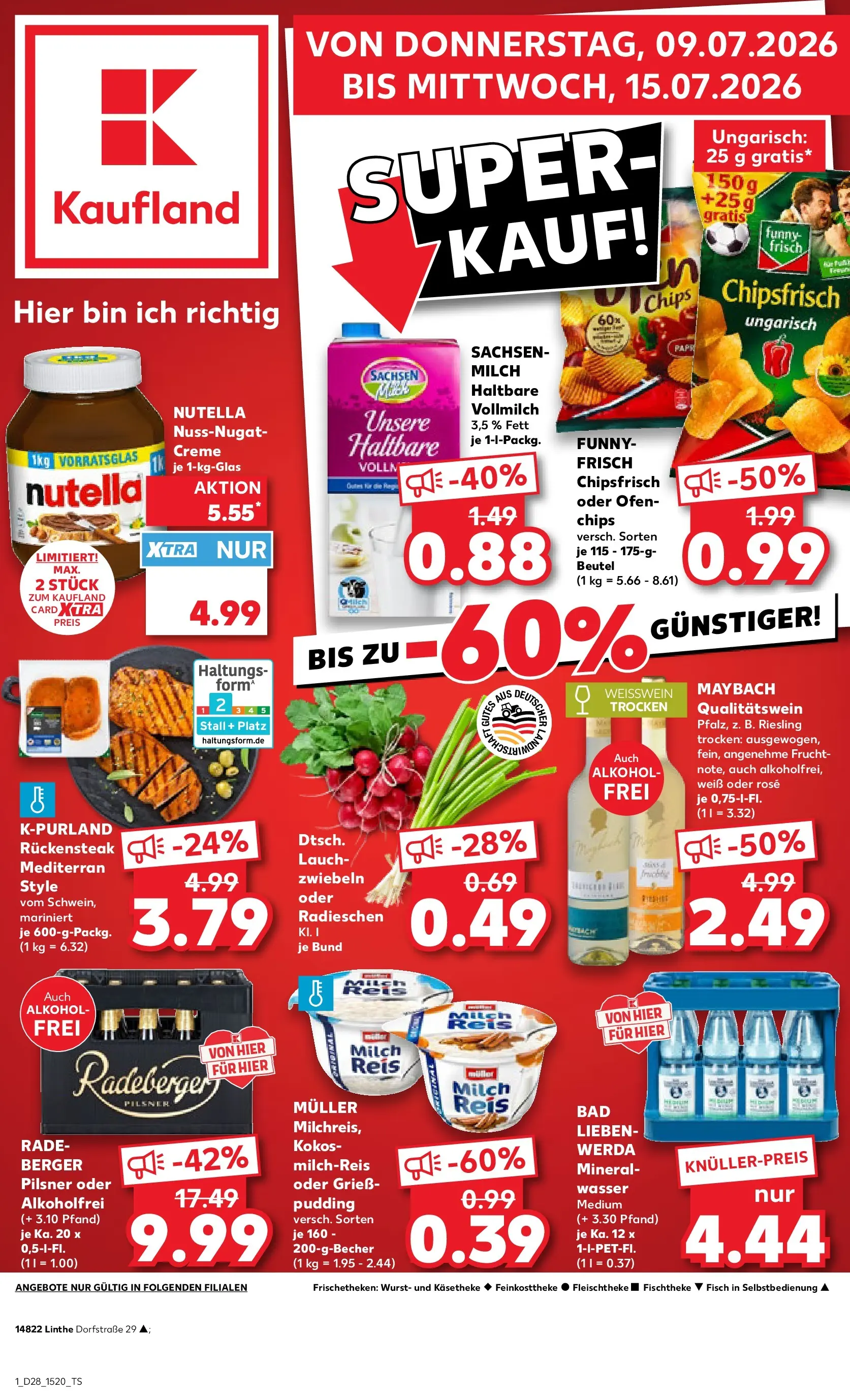 Prospekt Kaufland ab 09.07.2026 » Angebote Online zum Blättern | Seite: 1 | Produkte: Ofen, Creme, Nutella, Zwiebeln