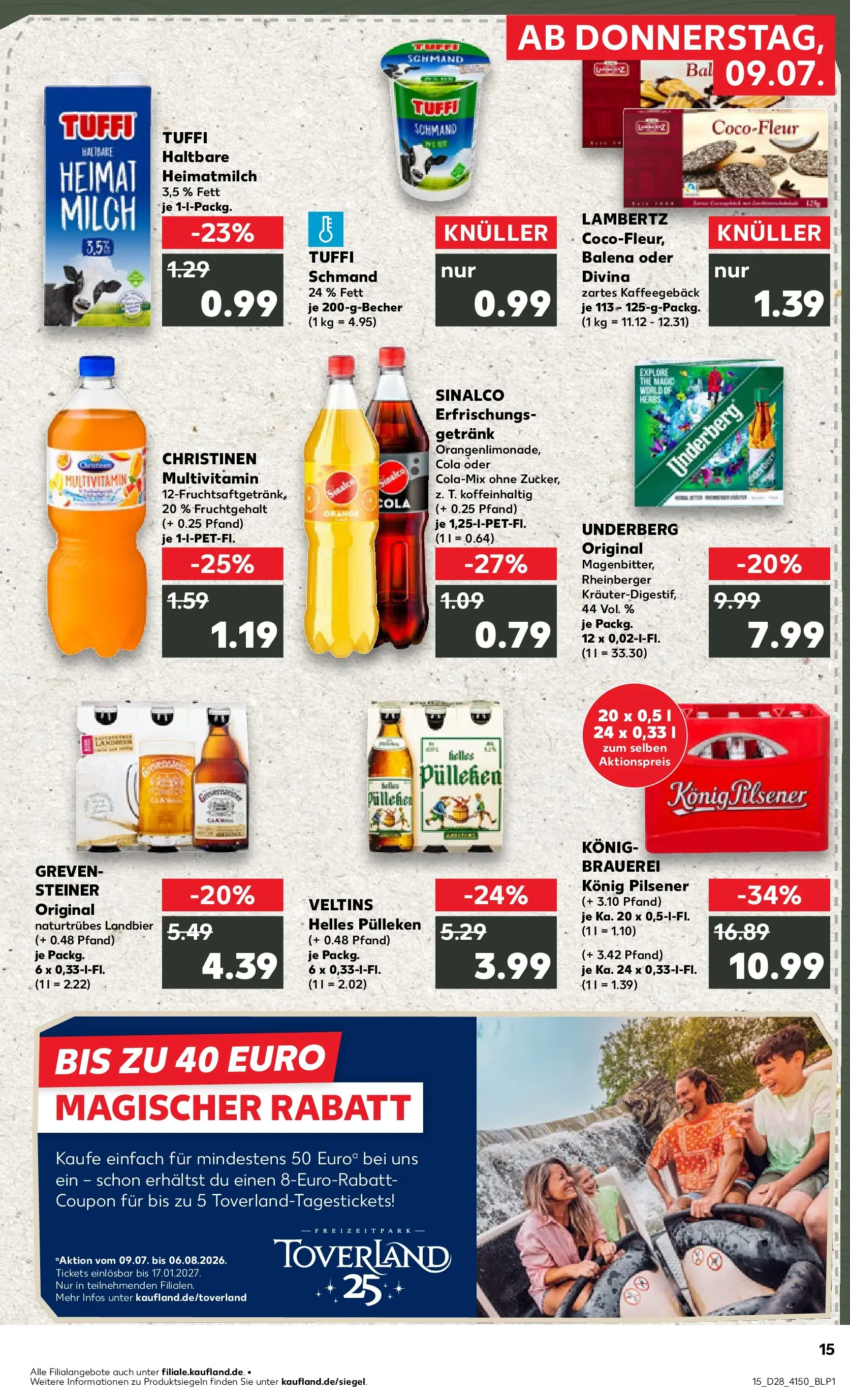 Prospekt Kaufland ab 06.07.2026 » Angebote Online zum Blättern | Seite: 24 | Produkte: Helles pulleken, Sinalco, Konig pilsener, Veltins