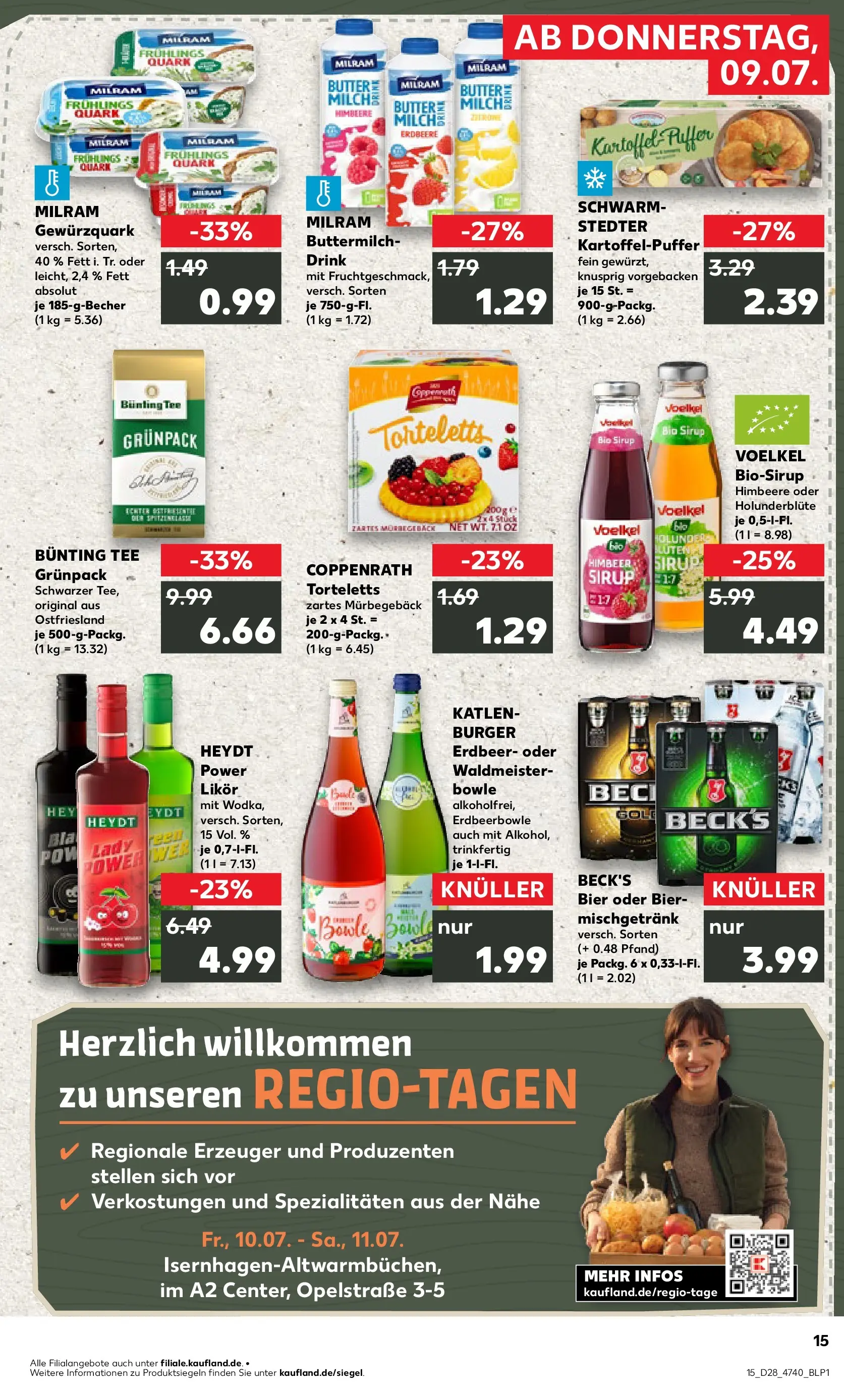 Prospekt Kaufland ab 09.07.2026 » Angebote Online zum Blättern | Seite: 15 | Produkte: Bier, Likör, Sirup, Himbeere