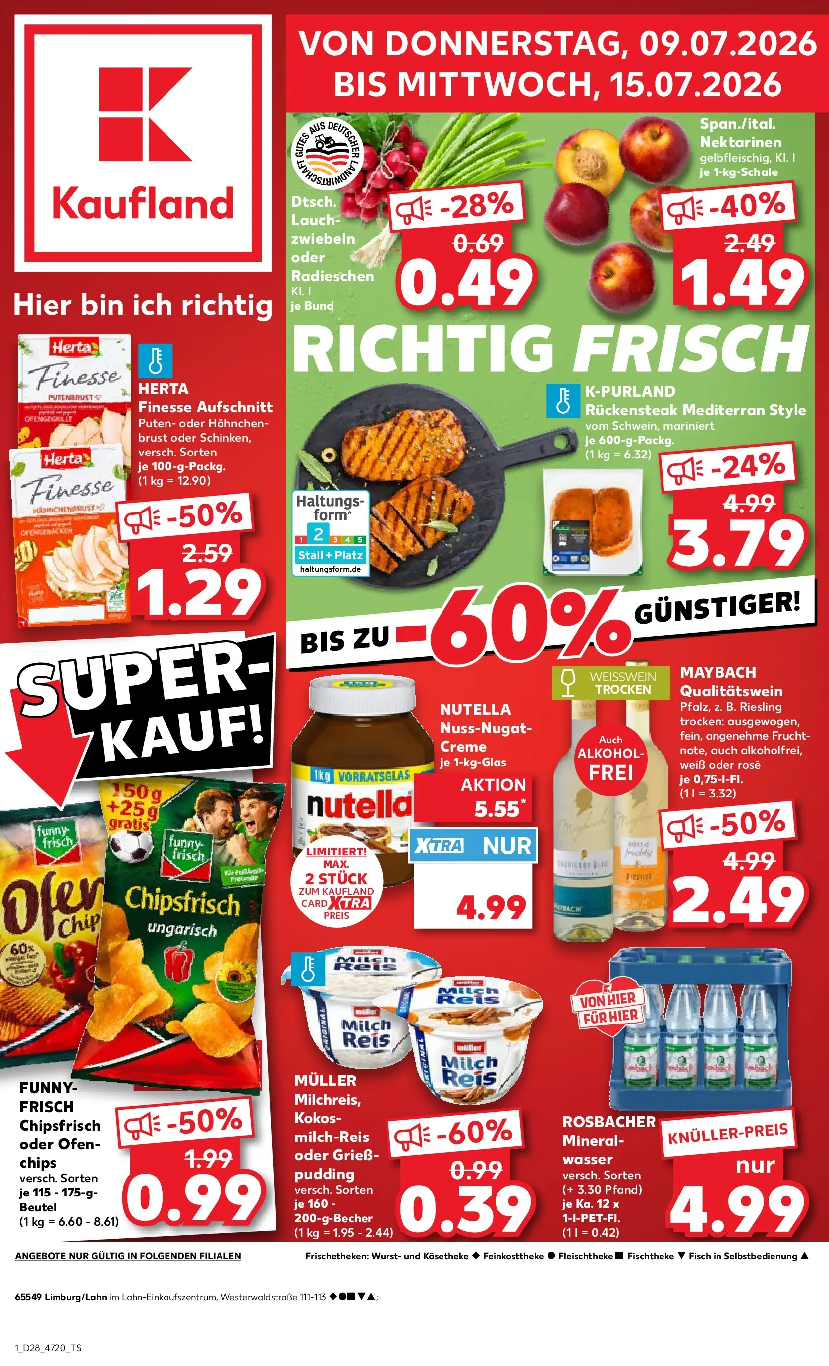 Prospekt Kaufland ab 06.07.2026 » Angebote Online zum Blättern | Seite: 10 | Produkte: Ofen, Hahnchen, Nektarinen, Nutella