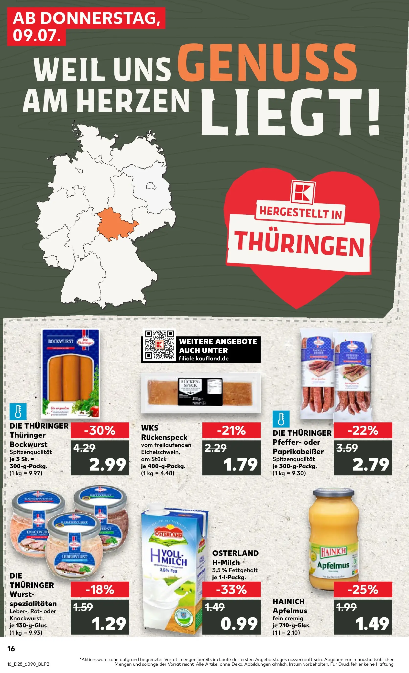 Prospekt Kaufland ab 05.07.2026 » Angebote Online zum Blättern | Seite: 25 | Produkte: Bockwurst, Pfeffer, Wurst