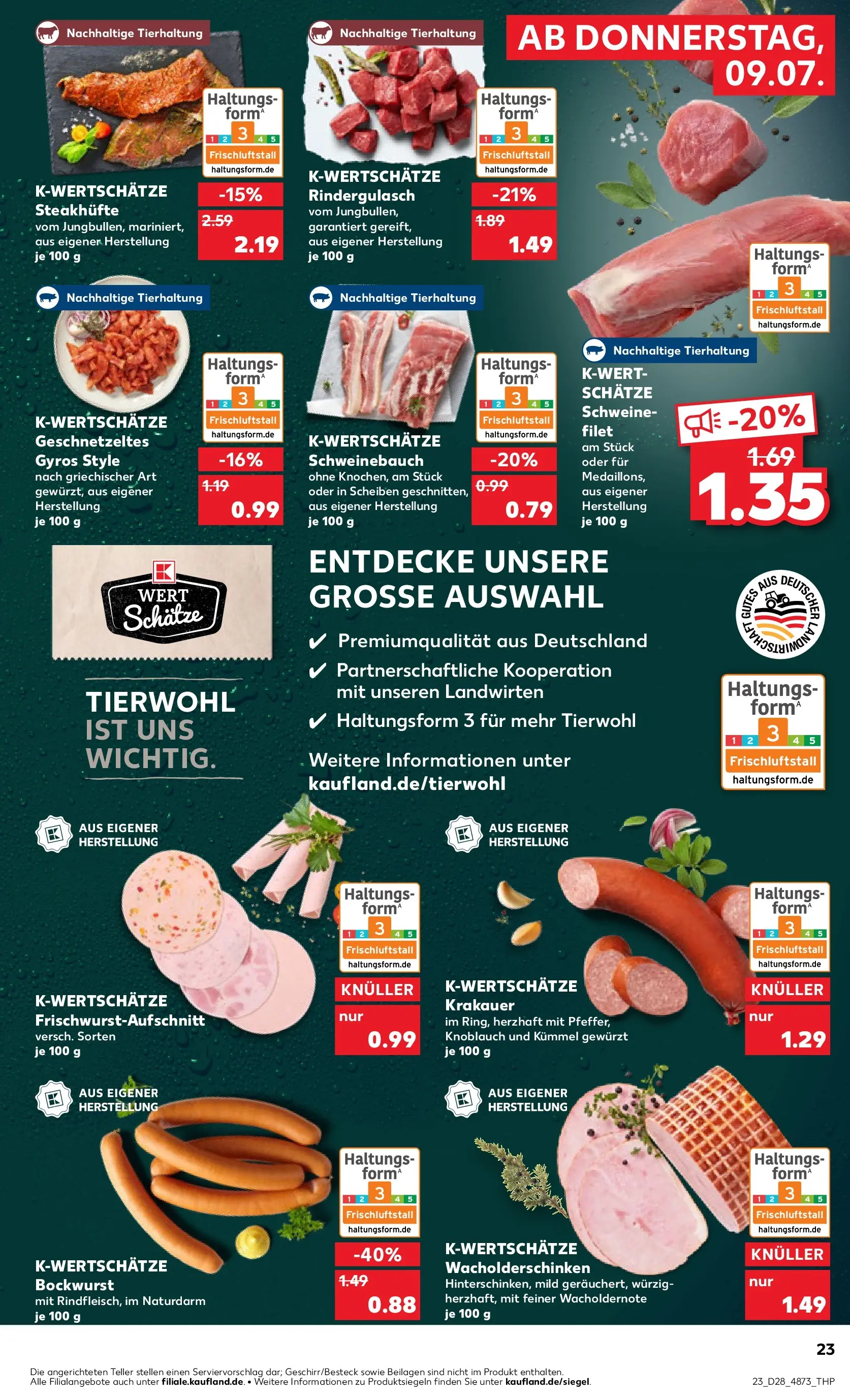 Prospekt Kaufland ab 06.07.2026 » Angebote Online zum Blättern | Seite: 32 | Produkte: Bockwurst, Schweinebauch, Gyros, Knoblauch