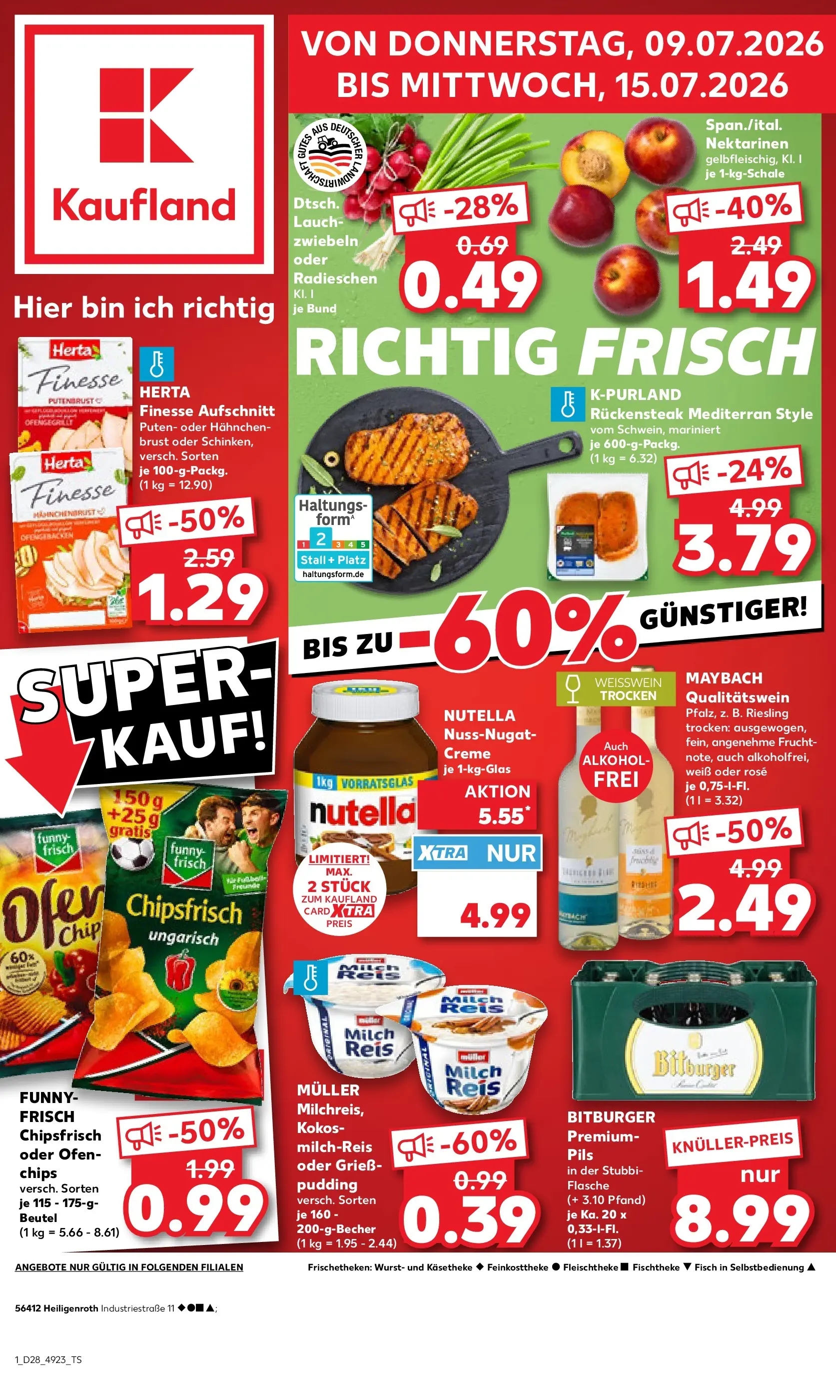 Prospekt Kaufland ab 06.07.2026 » Angebote Online zum Blättern | Seite: 10 | Produkte: Milch, Nektarinen, Wurst, Herta finesse