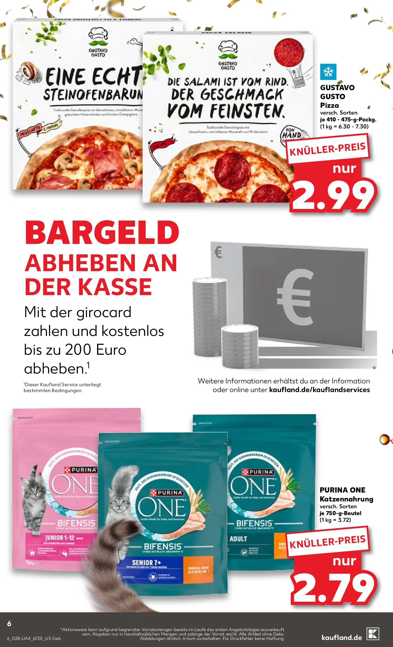Prospekt Kaufland ab 09.07.2026 » Angebote Online zum Blättern | Seite: 6 | Produkte: Purina one, Gustavo gusto, Salami, Pizza