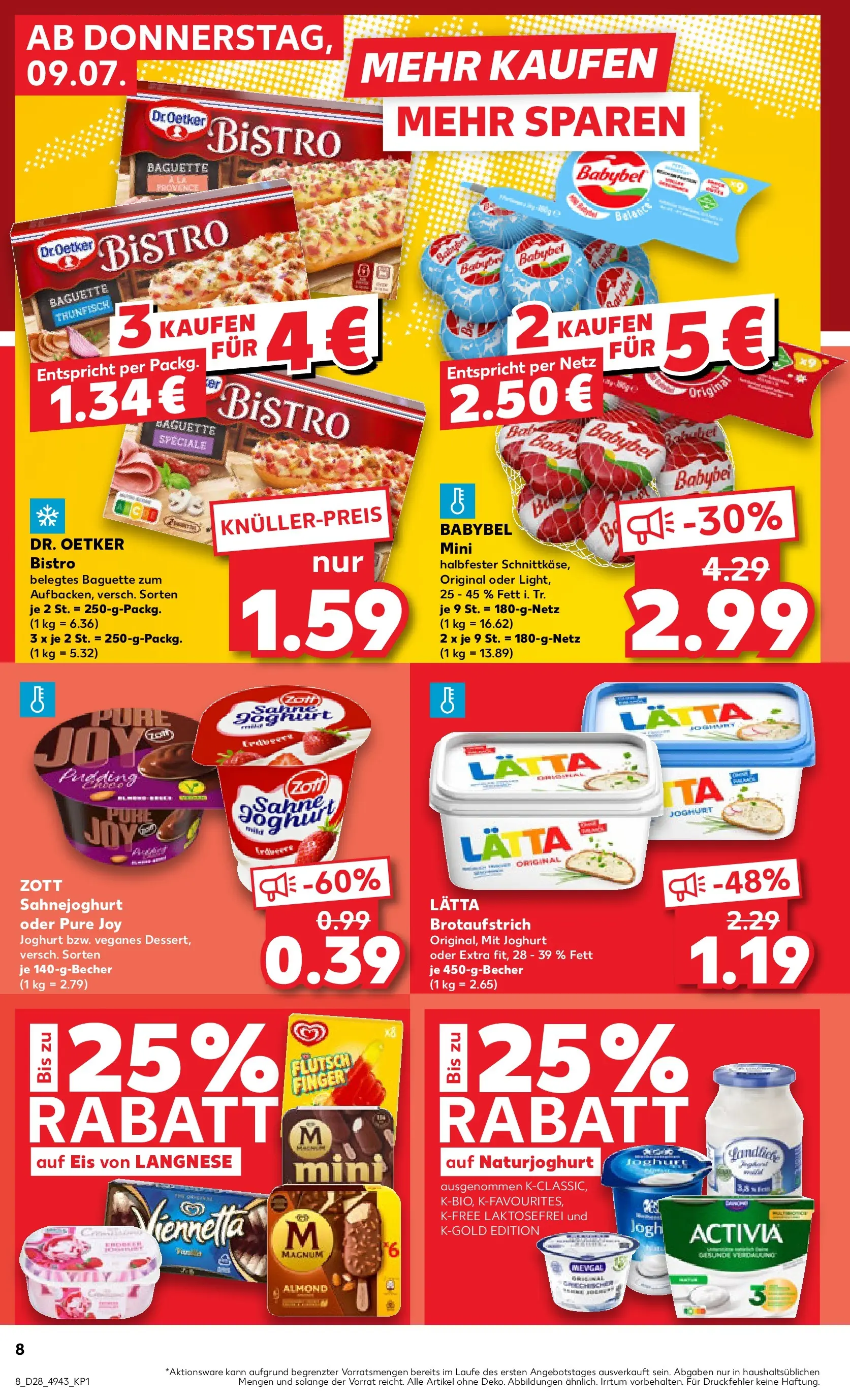 Prospekt Kaufland ab 05.07.2026 » Angebote Online zum Blättern | Seite: 17 | Produkte: Langnese, Joghurt, Thunfisch, Baguette