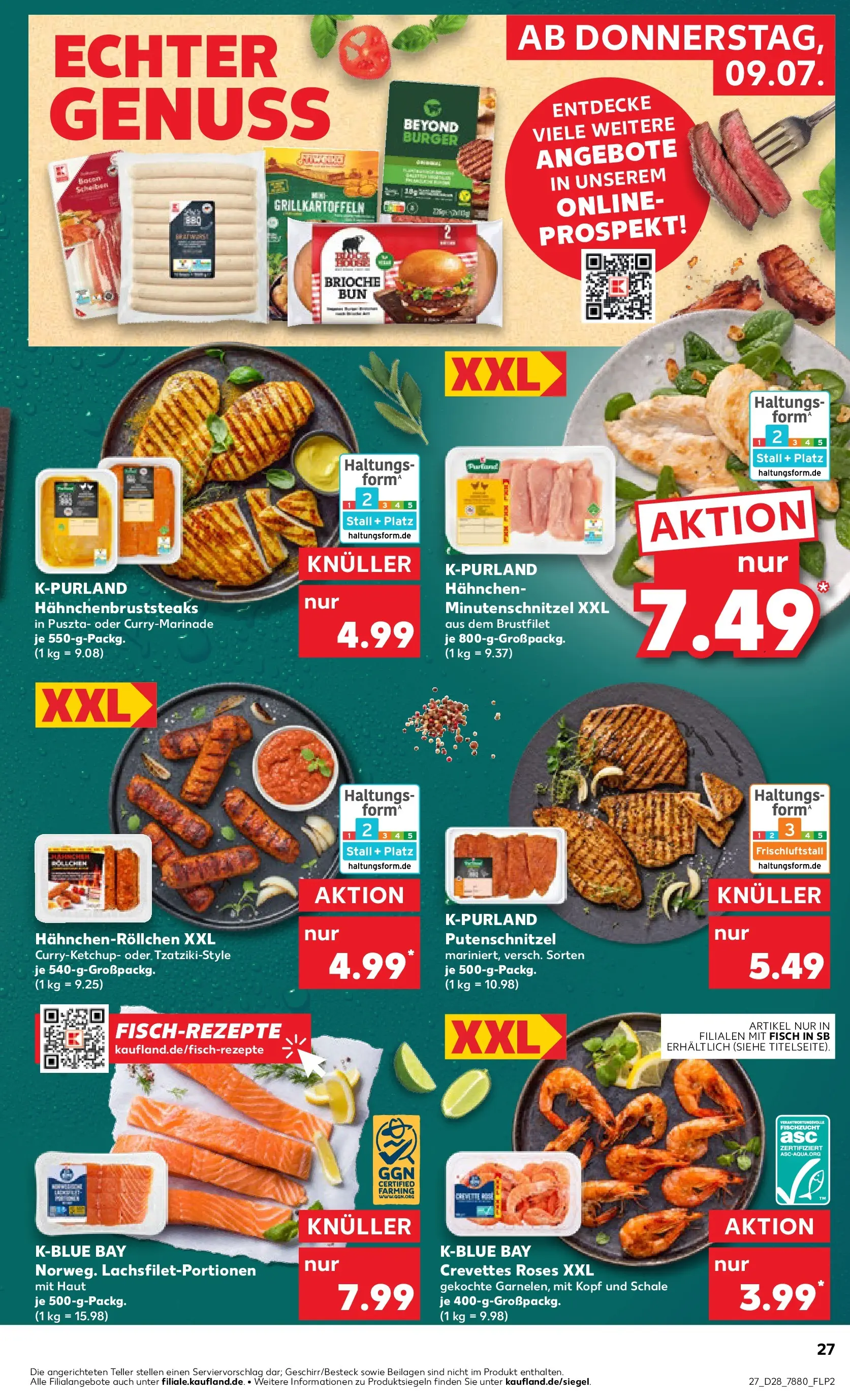Prospekt Kaufland ab 06.07.2026 » Angebote Online zum Blättern | Seite: 36 | Produkte: Hahnchen, Burger, Fisch, Putenschnitzel