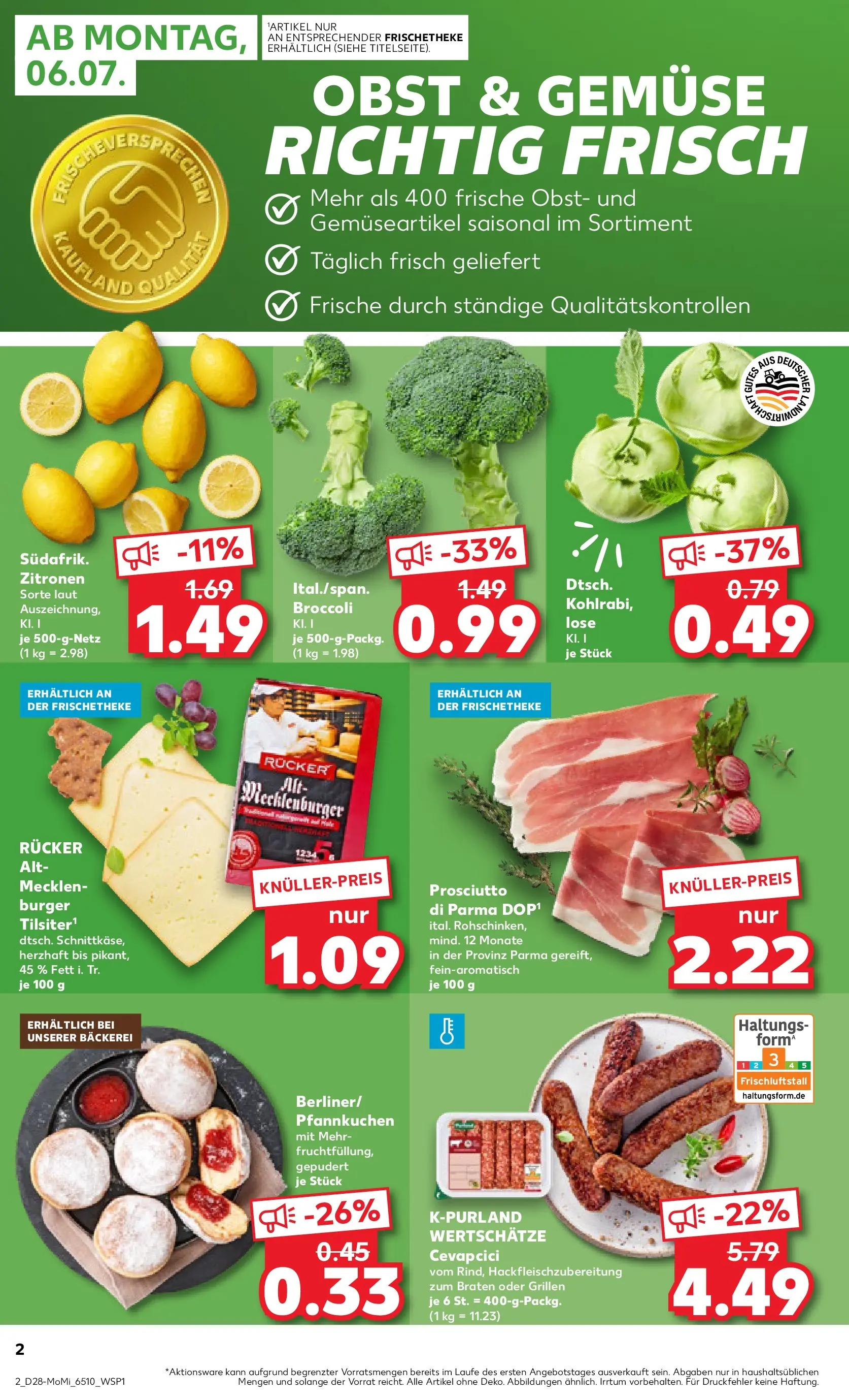 Prospekt Kaufland ab 05.07.2026 » Angebote Online zum Blättern | Seite: 2 | Produkte: Cevapcici, Burger, Obst, Zitronen