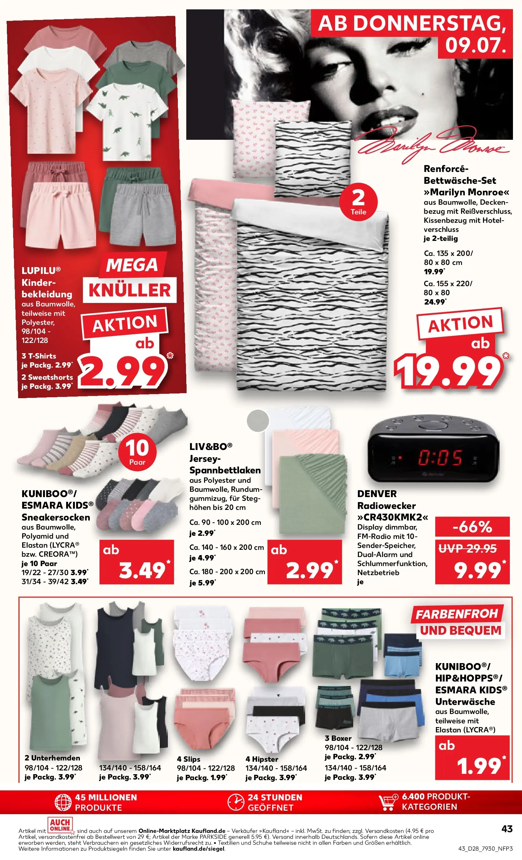 Prospekt Kaufland ab 06.07.2026 » Angebote Online zum Blättern | Seite: 52 | Produkte: Sweatshorts, Radiowecker, Unterwäsche, Boxer