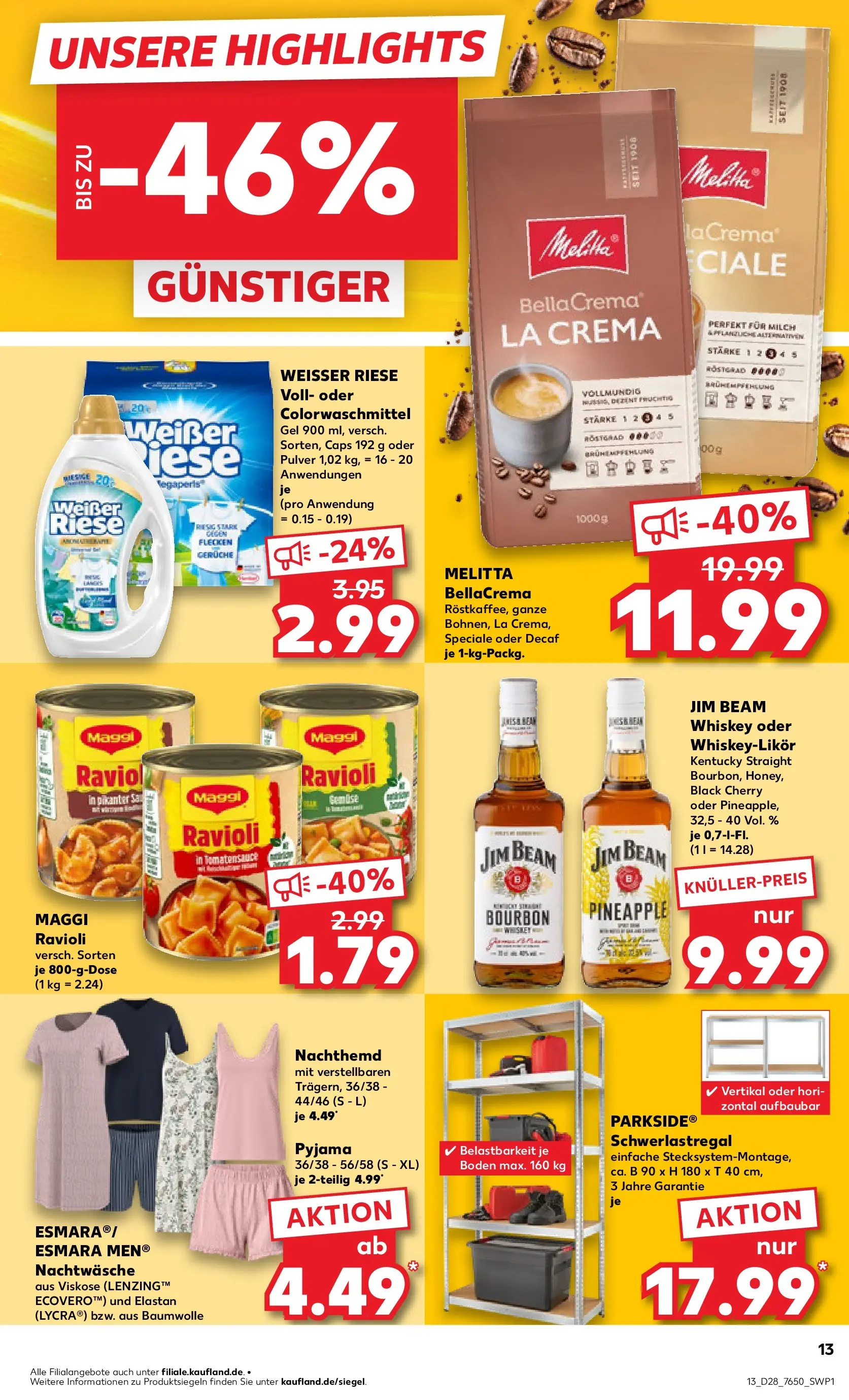 Prospekt Kaufland ab 06.07.2026 » Angebote Online zum Blättern | Seite: 22 | Produkte: Melitta, Maggi, Schwerlastregal, Pyjama