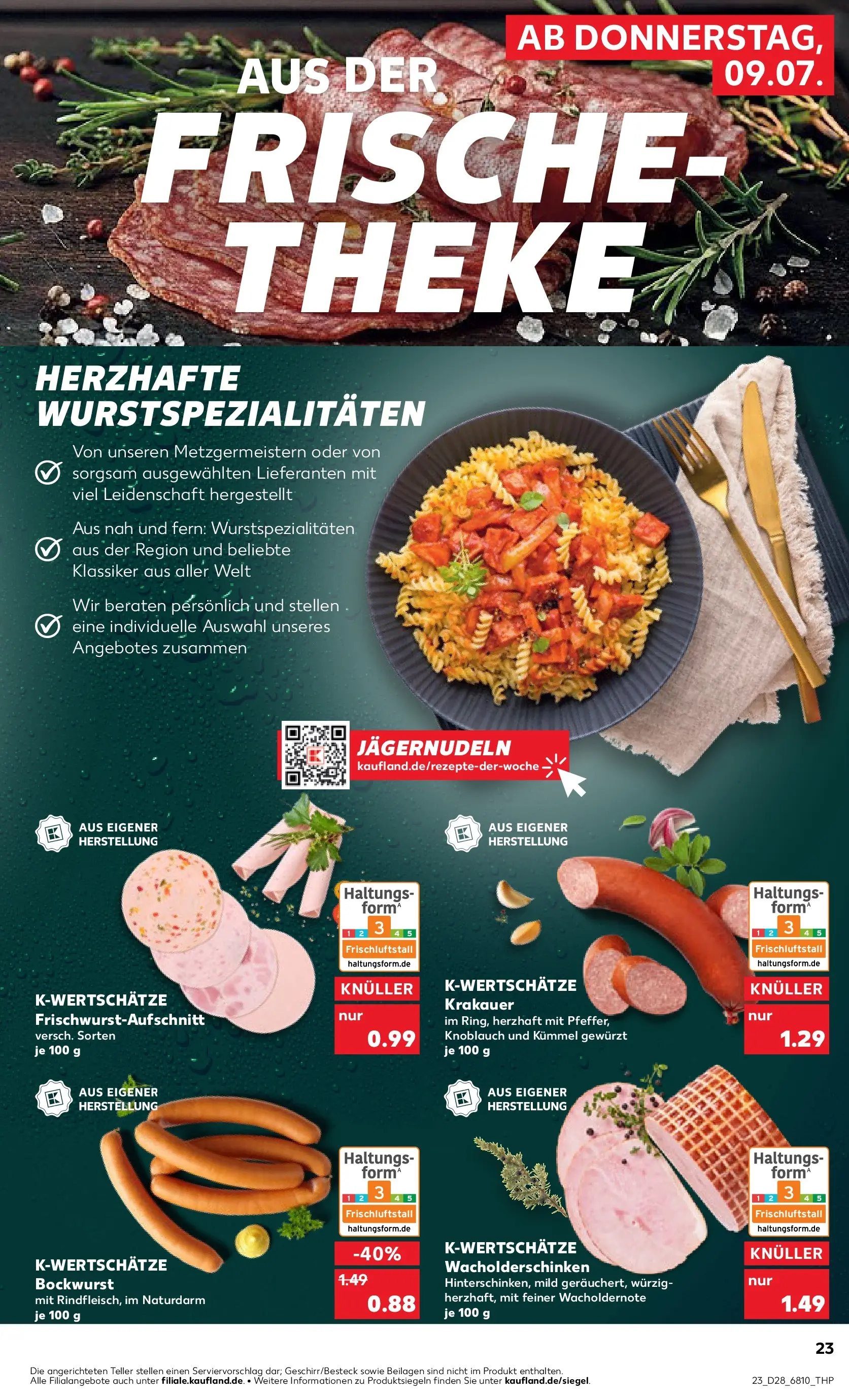 Prospekt Kaufland ab 06.07.2026 » Angebote Online zum Blättern | Seite: 28 | Produkte: Bockwurst, Theke, Knoblauch