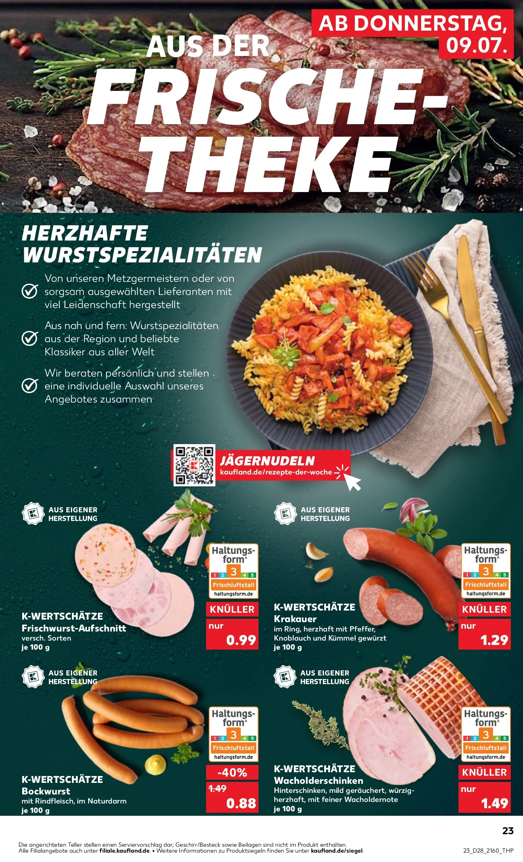 Prospekt Kaufland ab 05.07.2026 » Angebote Online zum Blättern | Seite: 28 | Produkte: Bockwurst, Theke, Knoblauch