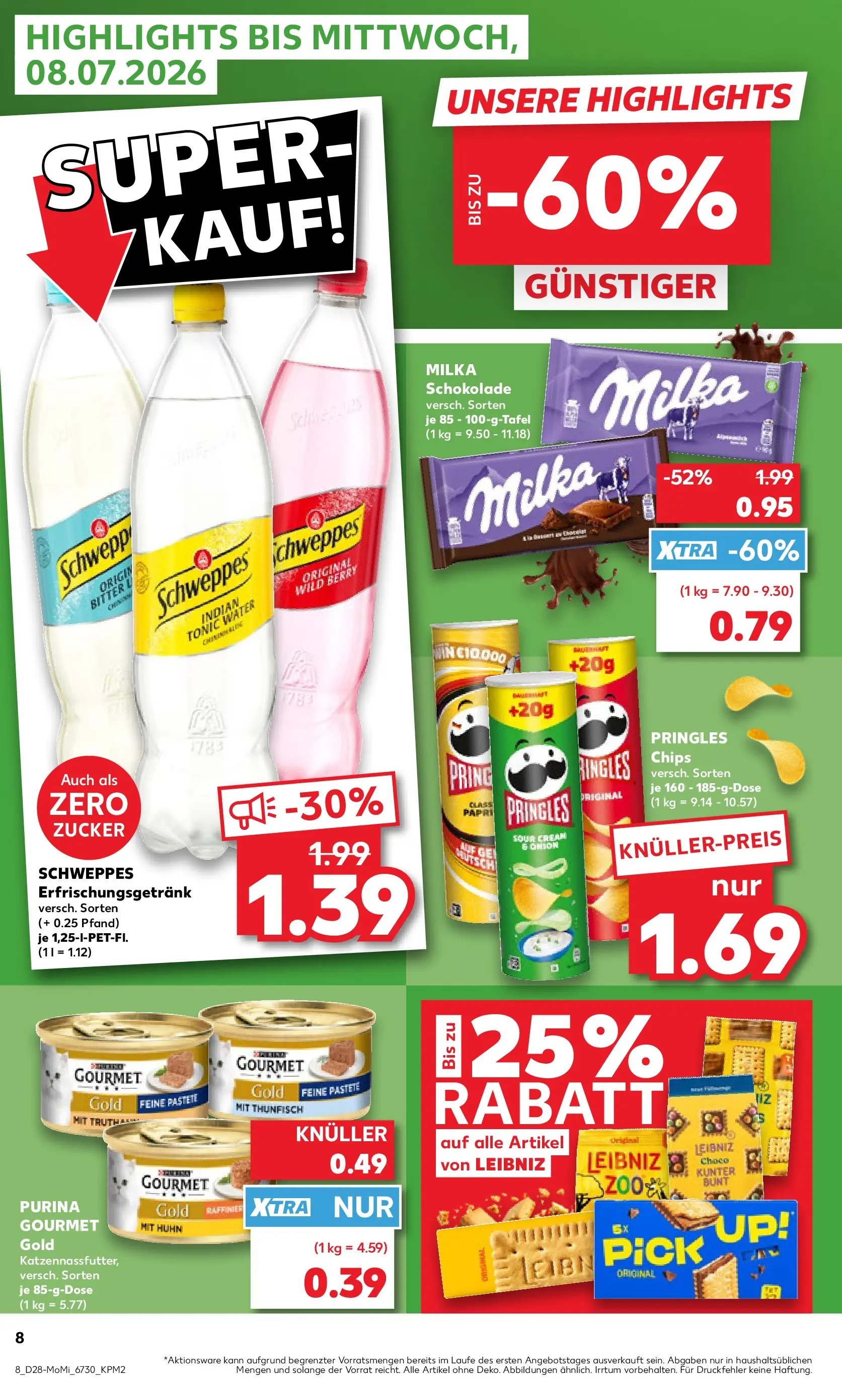 Prospekt Kaufland ab 06.07.2026 ยป Angebote und Werbung Online | Seite: 8 | Produkte: Schokolade, Milka, Zucker, Pringles Prospekt Kaufland ab 06.07.2026 ยป Angebote Online zum Blรคttern | Seite: 8 | Produkte: Schokolade, Milka, Zucker, Pringles