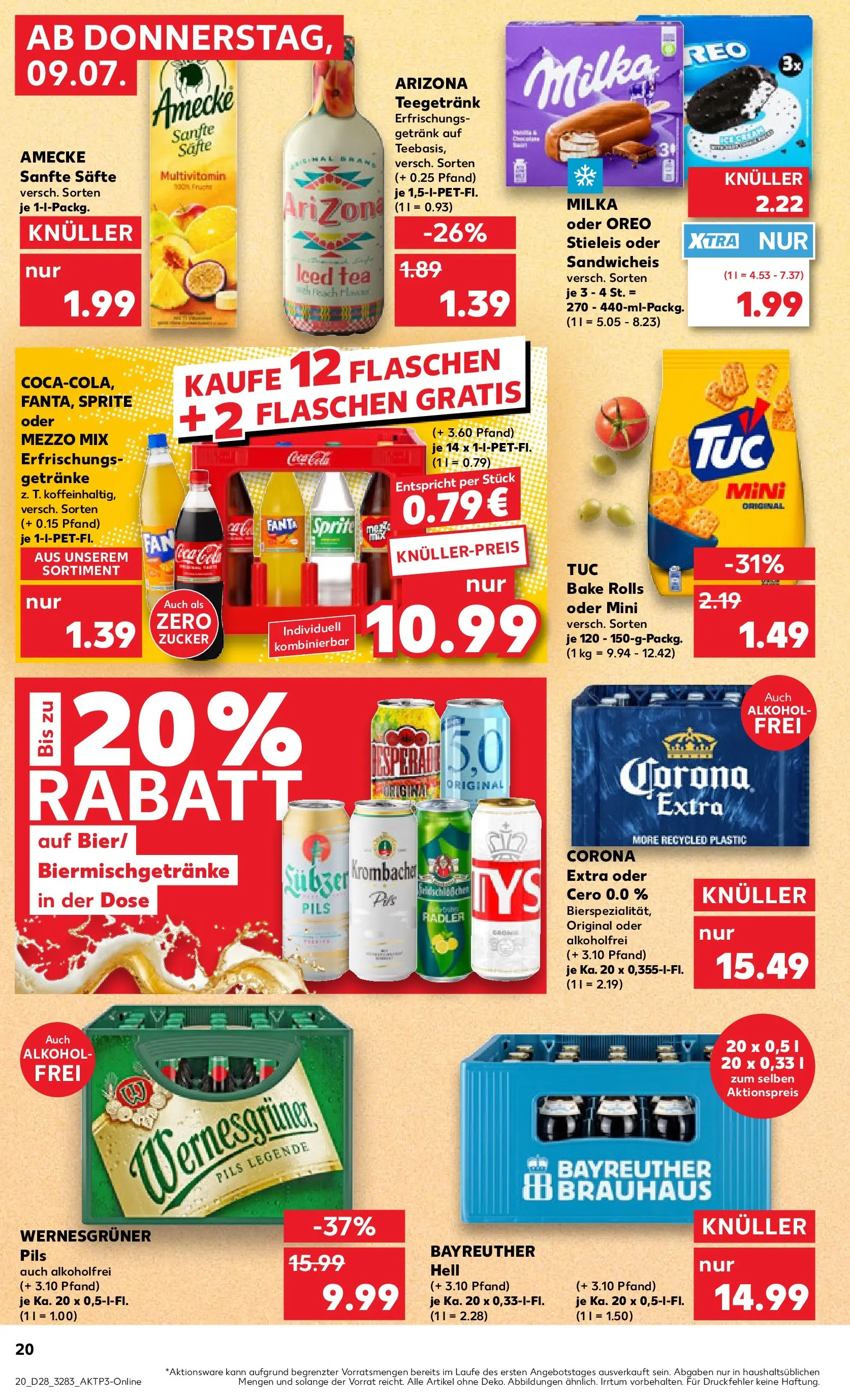Prospekt Kaufland ab 05.07.2026 ยป Angebote und Werbung Online | Seite: 29 | Produkte: Bayreuther hell, Wernesgruner, Krombacher, Oder mezzo mix Prospekt Kaufland ab 05.07.2026 ยป Angebote Online zum Blรคttern | Seite: 29 | Produkte: Bayreuther hell, Wernesgruner, Krombacher, Oder mezzo mix
