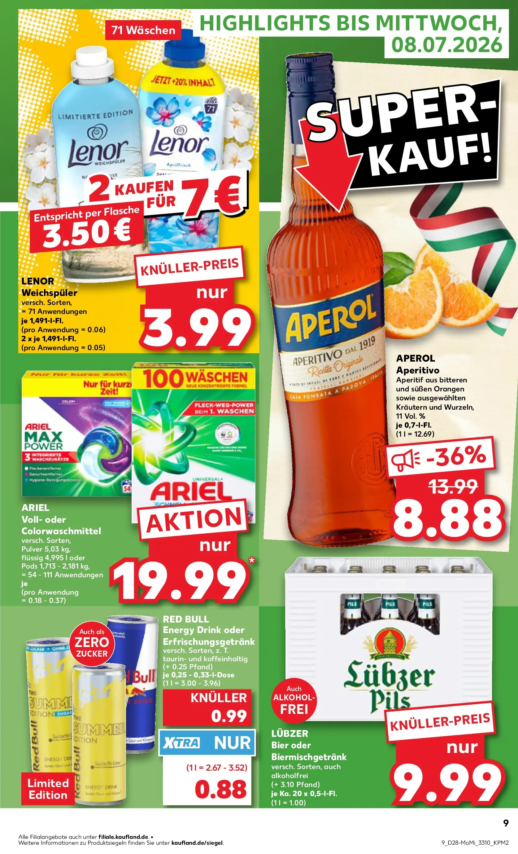 Prospekt Kaufland ab 05.07.2026 ยป Angebote und Werbung Online | Seite: 9 | Produkte: Lenor, Red bull, Orangen, Lubzer Prospekt Kaufland ab 05.07.2026 ยป Angebote Online zum Blรคttern | Seite: 9 | Produkte: Lenor, Red bull, Orangen, Lubzer
