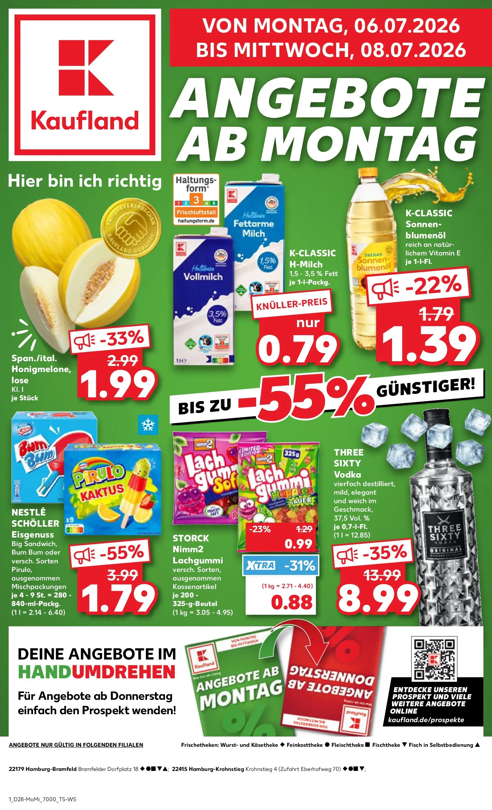 Prospekt Kaufland ab 06.07.2026 » Angebote Online zum Blättern | Seite: 1 | Produkte: Milch, Fisch, Wurst, Vodka