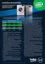 Expert Beko - Jusqu'&agrave; &euro;100 cashback - au 31.07.2026