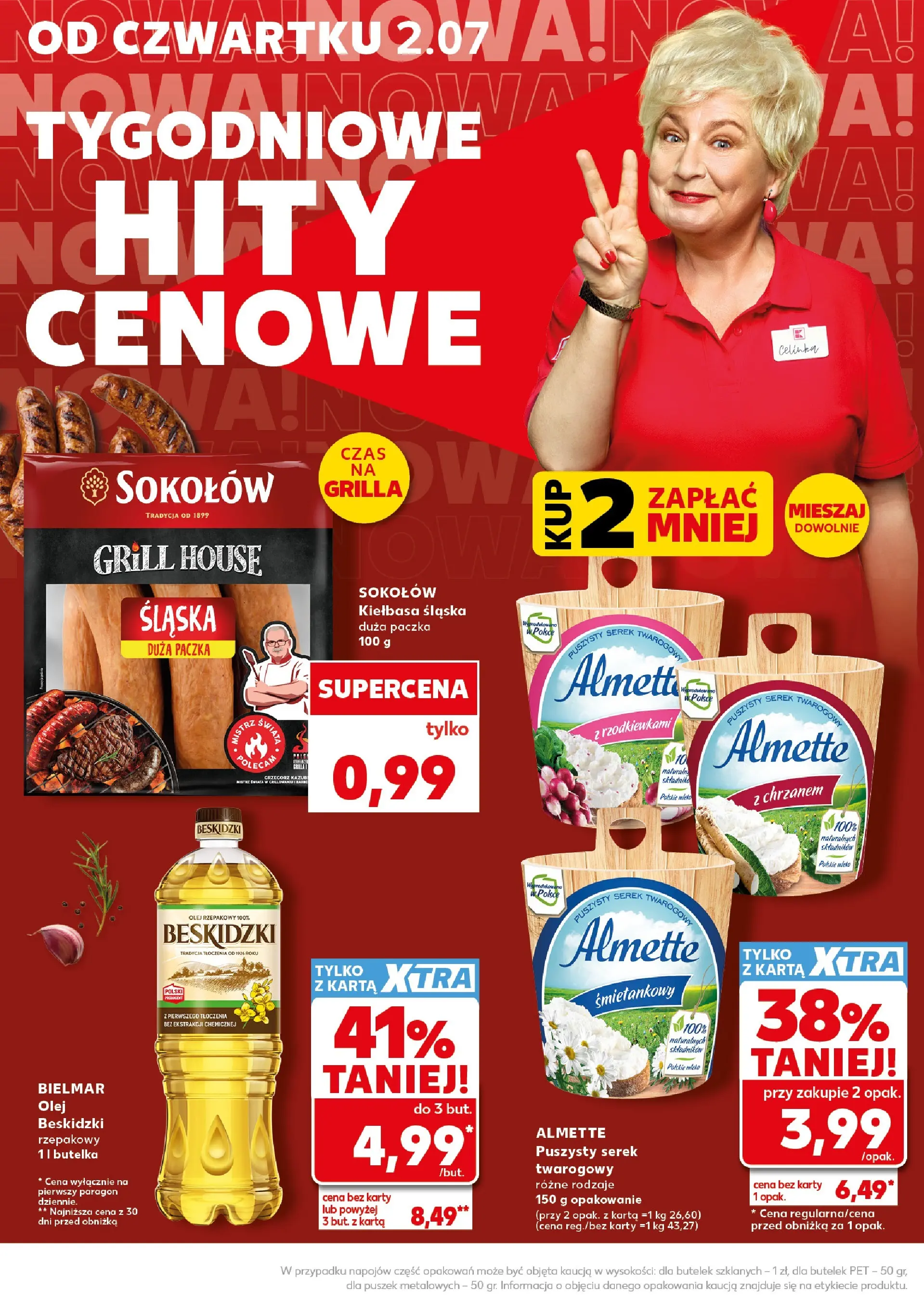 Kaufland gazetka - Super Sobota od 04.07.2026 - od jutra PDF | Strona: 4 | Produkty: Kiełbasa, Olej rzepakowy, Serek, Olej