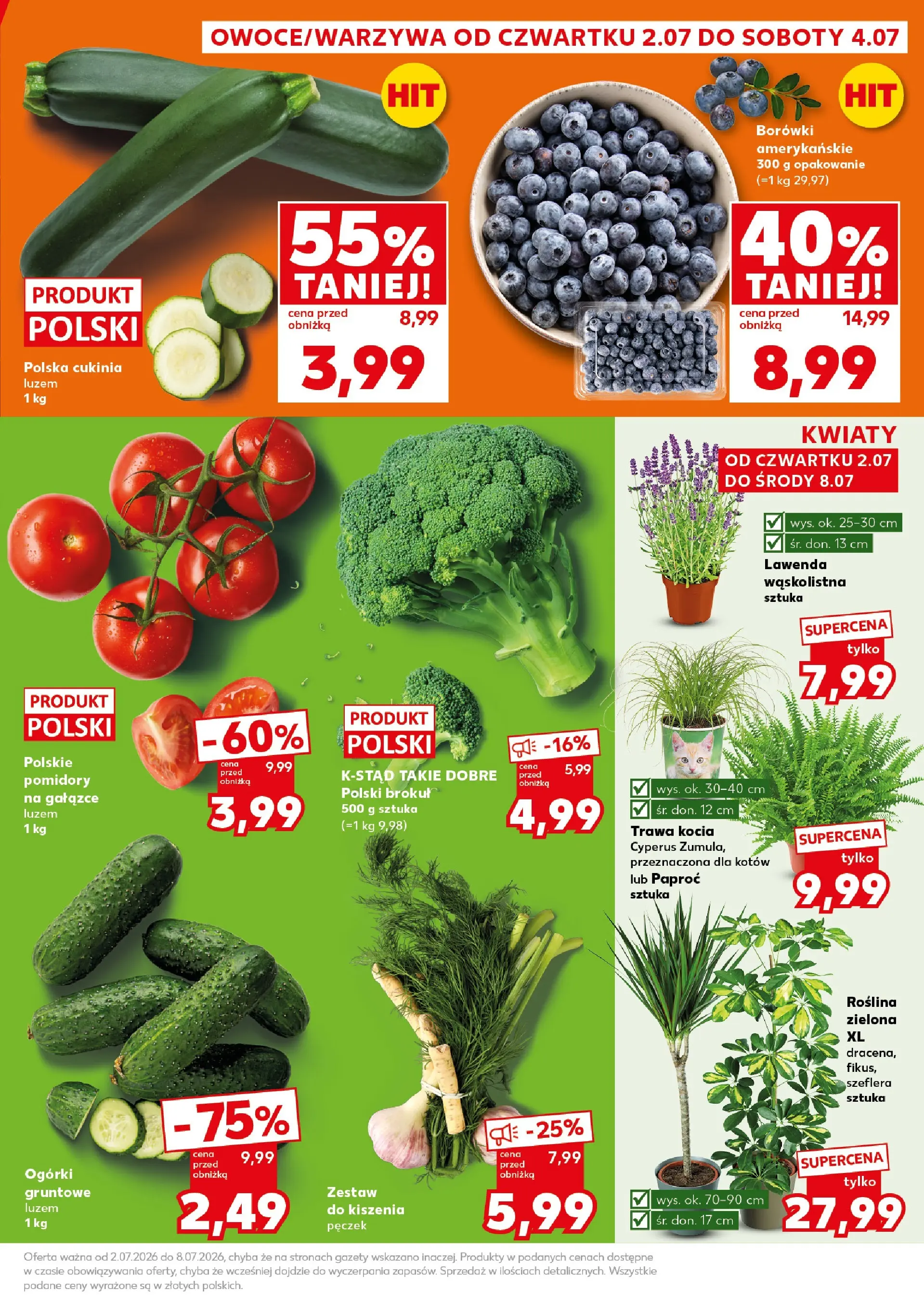 Kaufland gazetka - Super Sobota od 04.07.2026 - od jutra PDF | Strona: 7 | Produkty: Cukinia, Pomidory, Kwiaty, Ogórki gruntowe