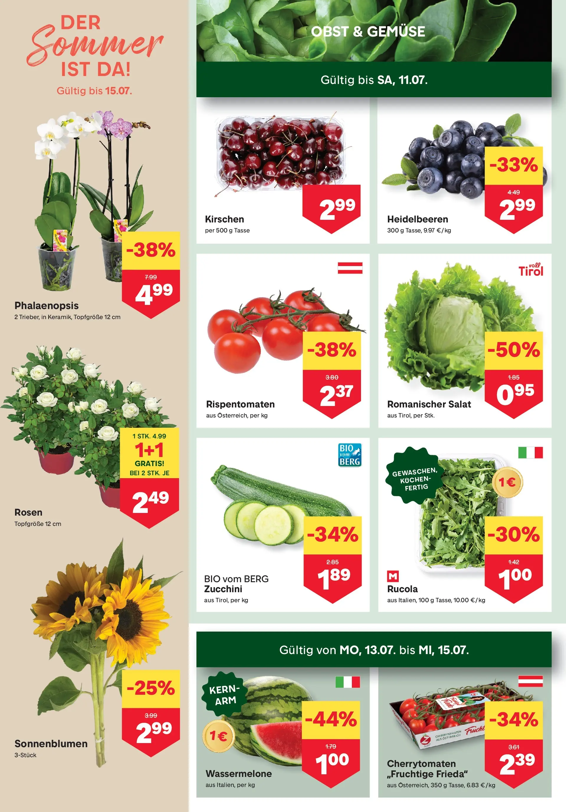 MPREIS Velden von 09.07.2026 - Aktuelle Angebote | Seite: 2 | Produkte: Salat, Gemüse, Obst, Wassermelone