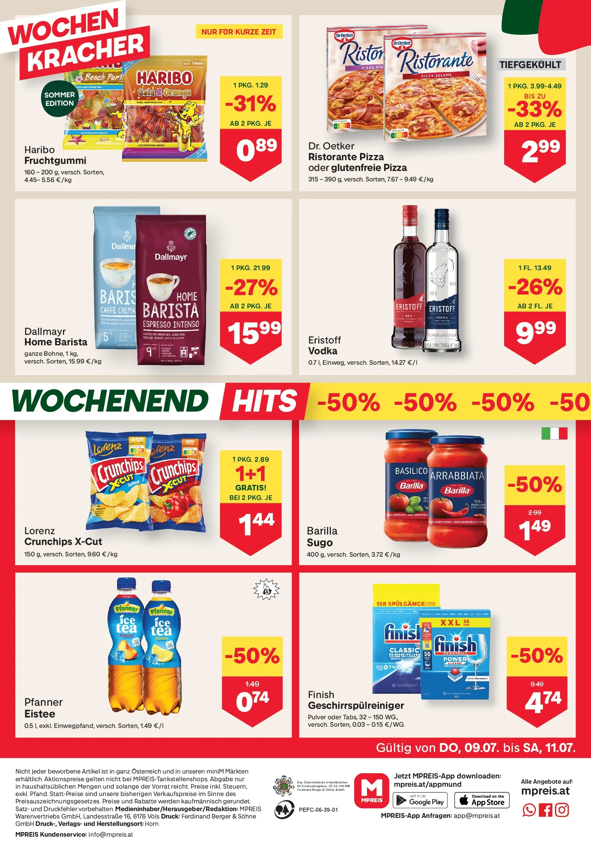 MPREIS Velden von 09.07.2026 - Aktuelle Angebote | Seite: 12 | Produkte: Pizza