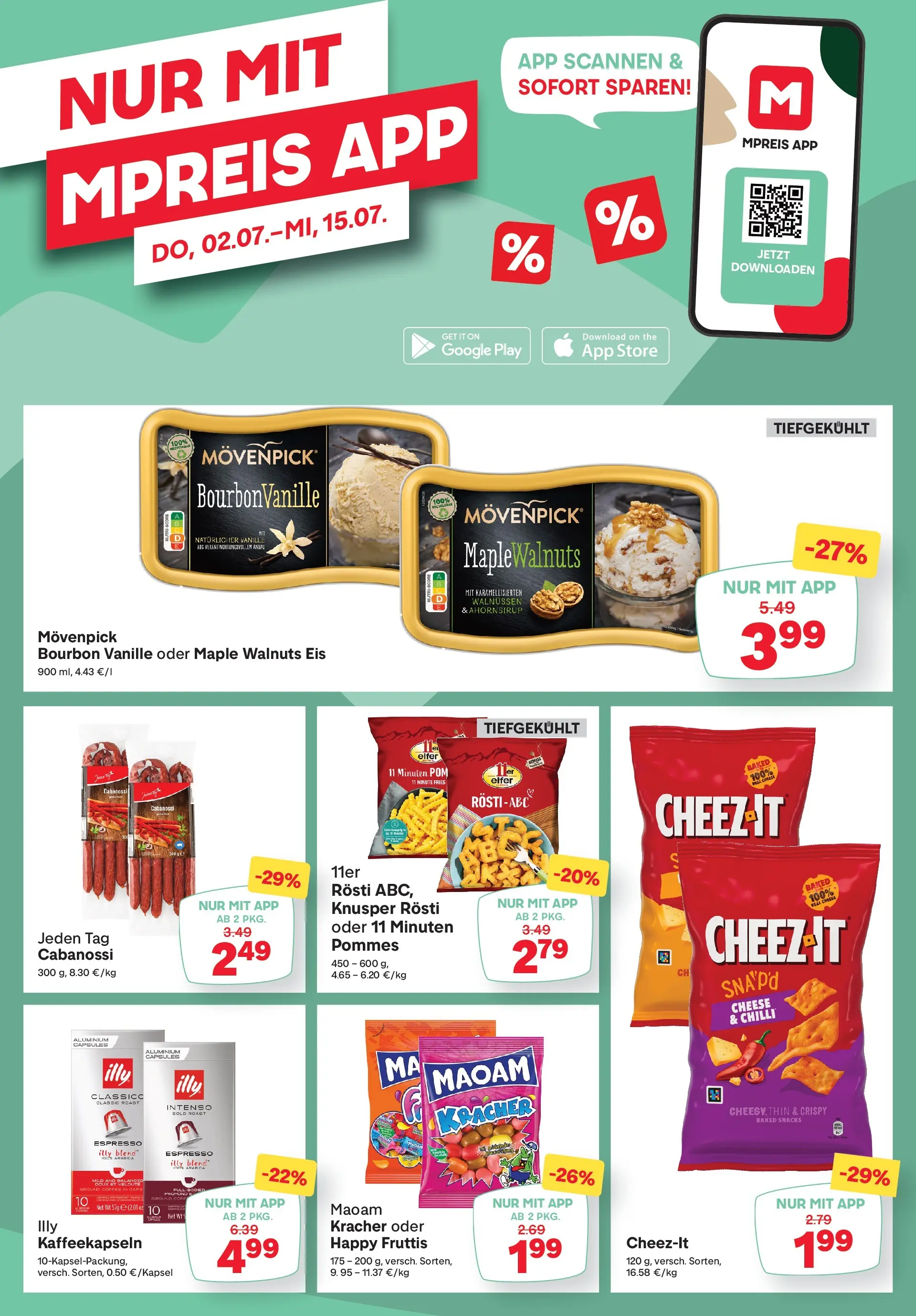 MPREIS Velden von 09.07.2026 - Aktuelle Angebote | Seite: 13 | Produkte: Eis, Bourbon