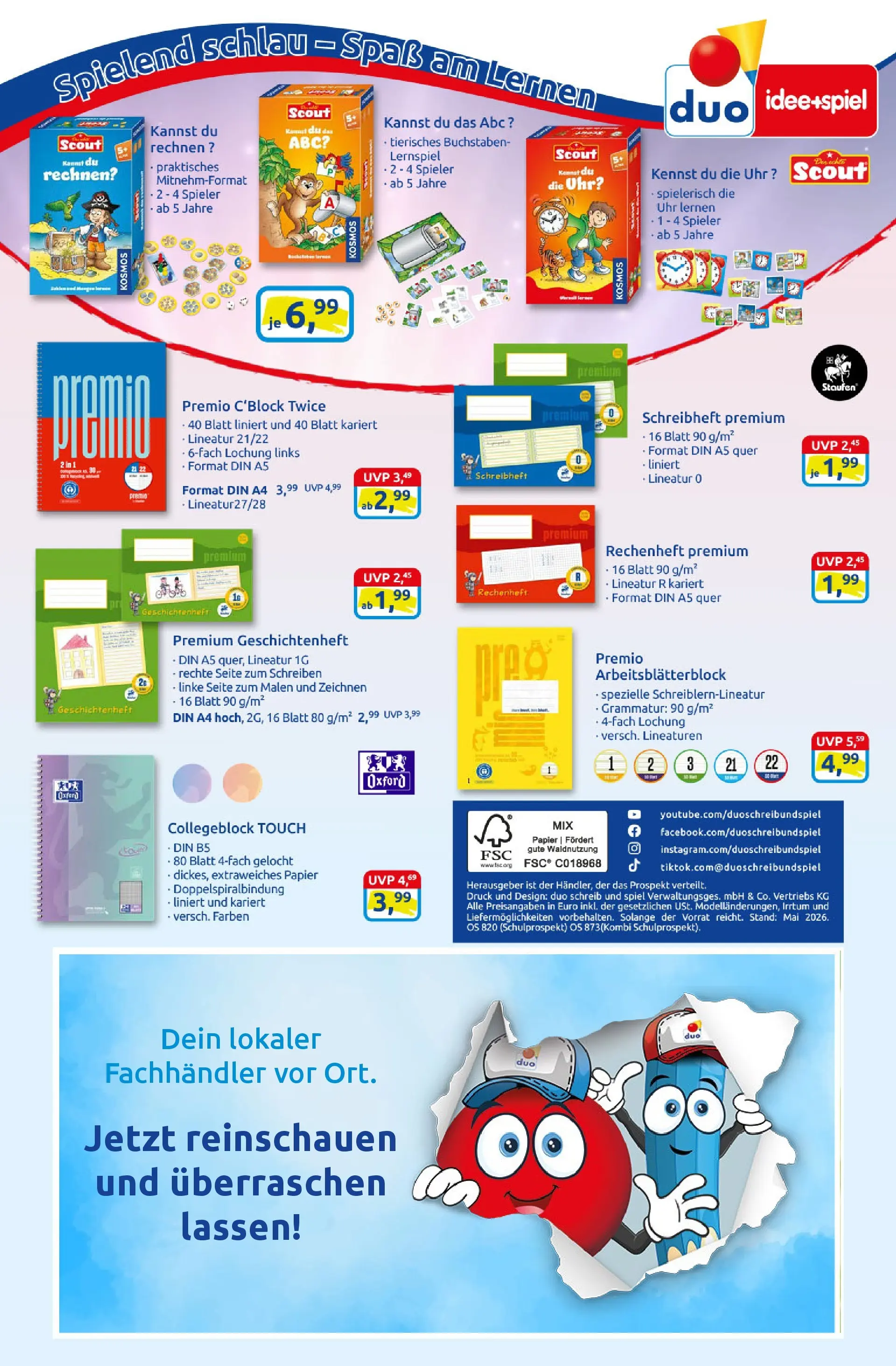 Angebote - Schulprospekt 2026 (ab 02.07.2026) zum Blättern | Seite: 10 | Produkte: Spiel, Uhr