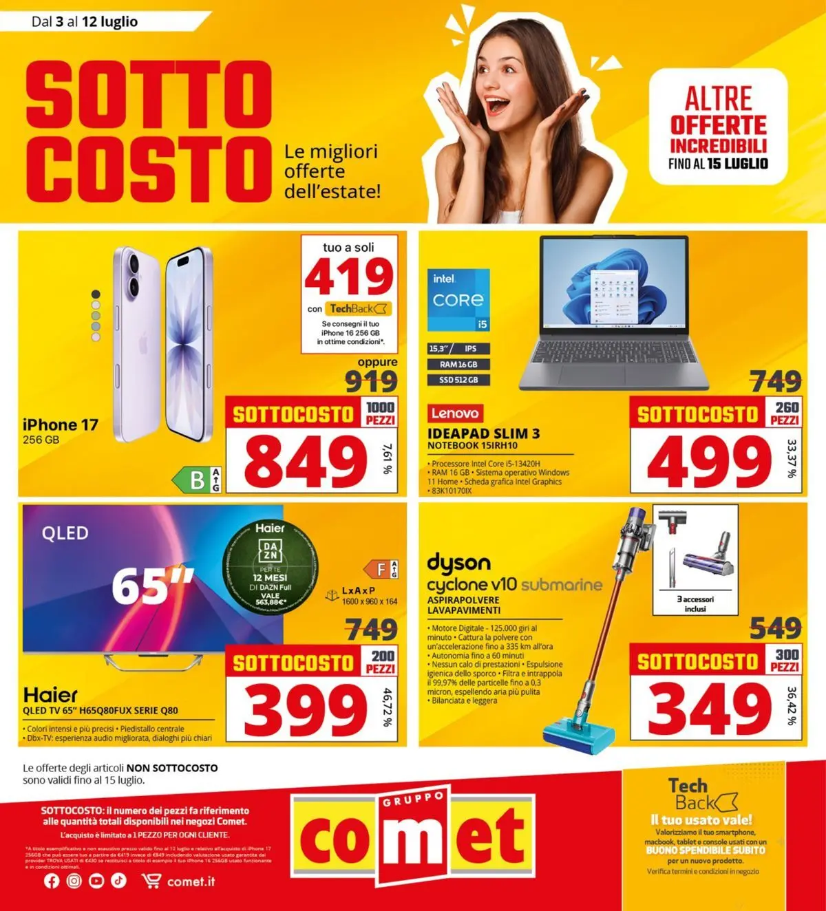 Nuovo Comet - Sottocosto dal 03/07/2026 > offerte anteprima 🛍️ | Pagina: 1 | Prodotti: Notebook, Iphone, TV, Audio