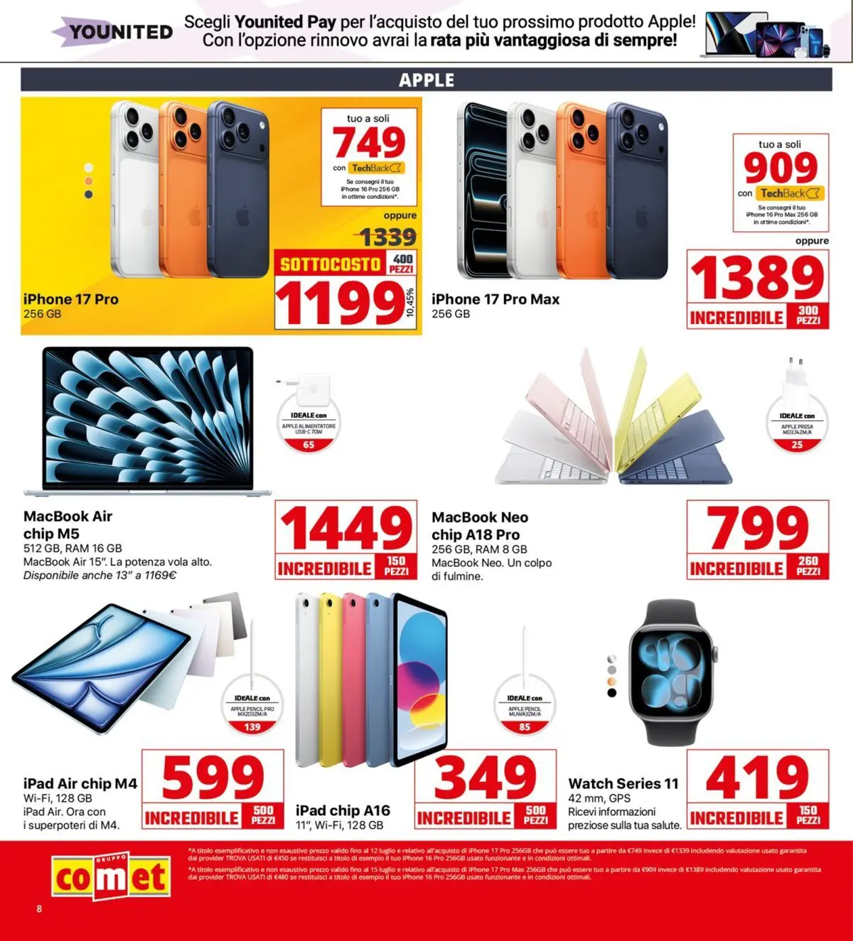 Nuovo Comet - Sottocosto dal 03/07/2026 > offerte anteprima 🛍️ | Pagina: 8 | Prodotti: Macbook air, Iphone, Ipad, Macbook