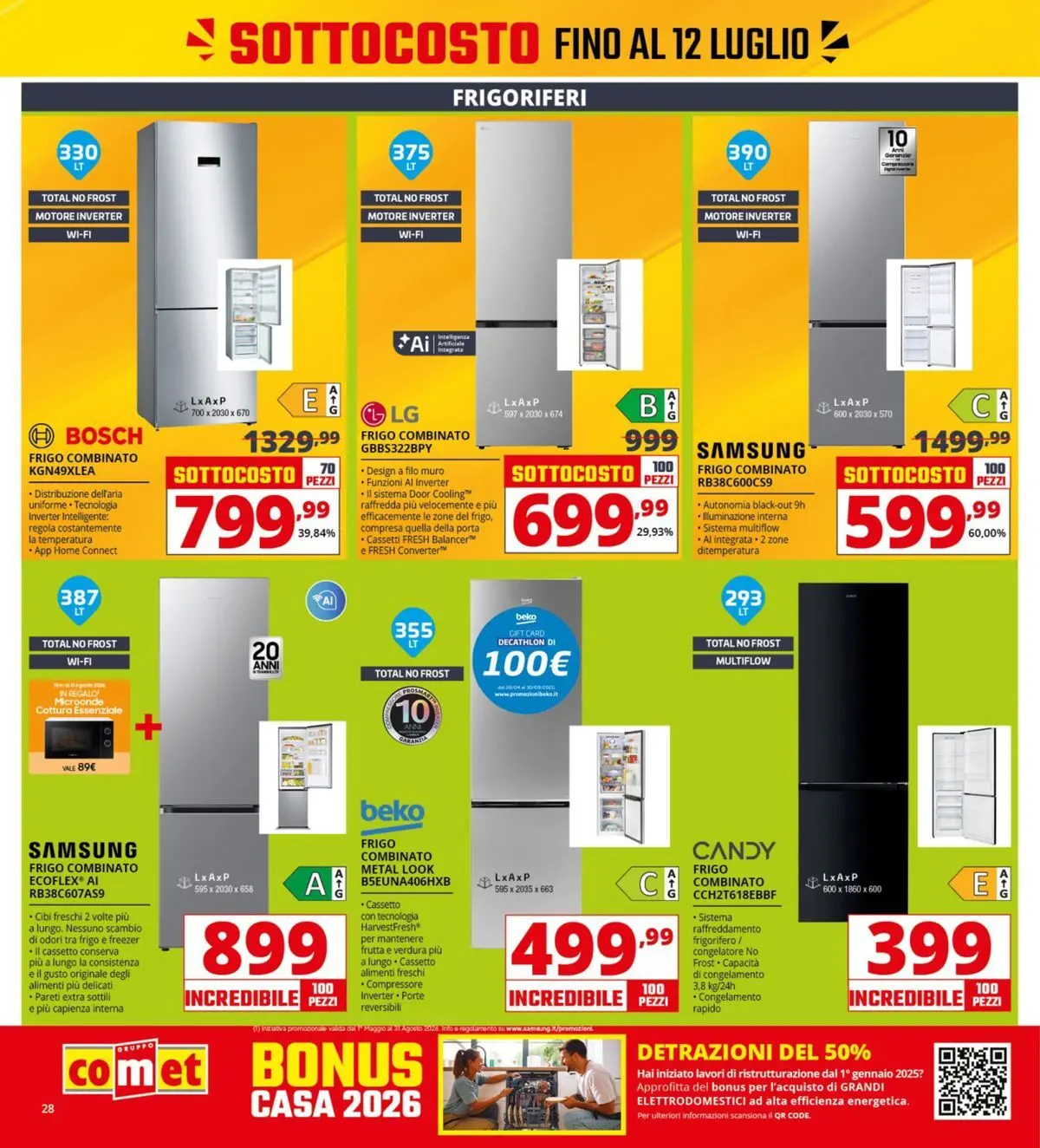 Nuovo Comet - Sottocosto dal 03/07/2026 > offerte anteprima 🛍️ | Pagina: 28 | Prodotti: Microonde, Compressore, Frutta, Congelatore