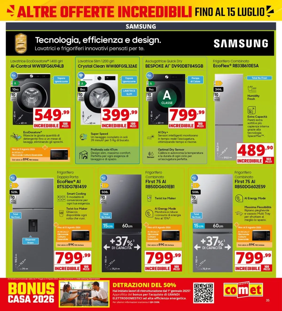 Nuovo Comet - Sottocosto dal 03/07/2026 > offerte anteprima 🛍️ | Pagina: 35 | Prodotti: Detergente, Acqua, Frigorifero, Samsung