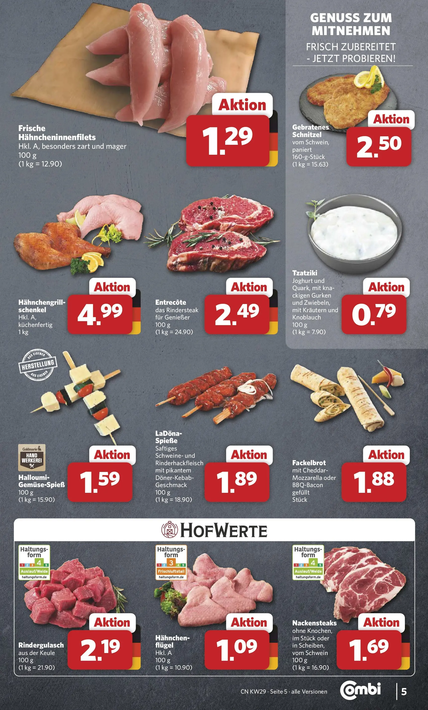 Combi Prospekt Celle (ab 13.07.2026) zum Blättern | Seite: 5 | Produkte: Joghurt, Mozzarella, Spieße, Knoblauch