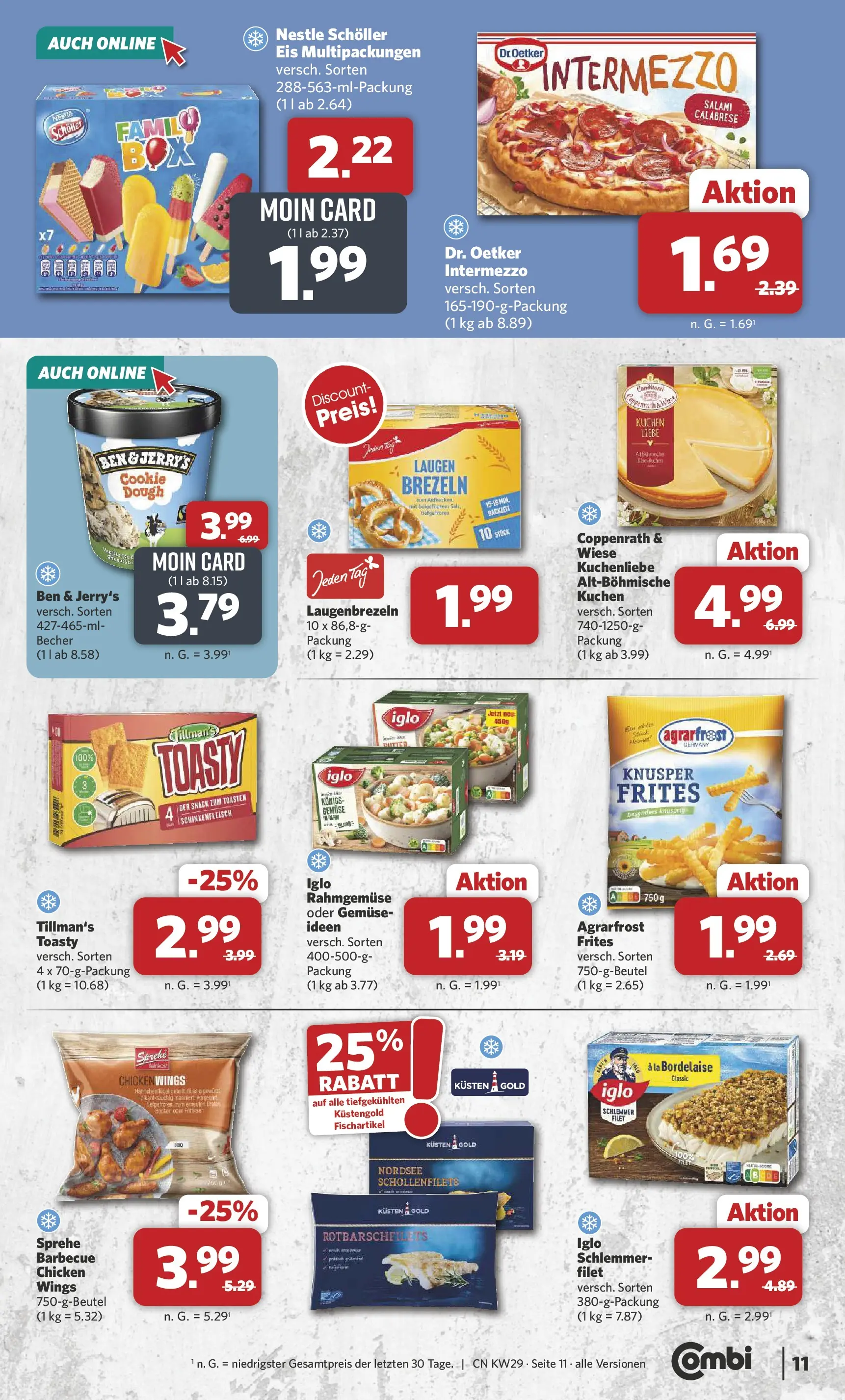 Combi Prospekt Celle (ab 13.07.2026) zum Blättern | Seite: 11 | Produkte: Ben & Jerry's, Gemüse, Salami, Kuchen