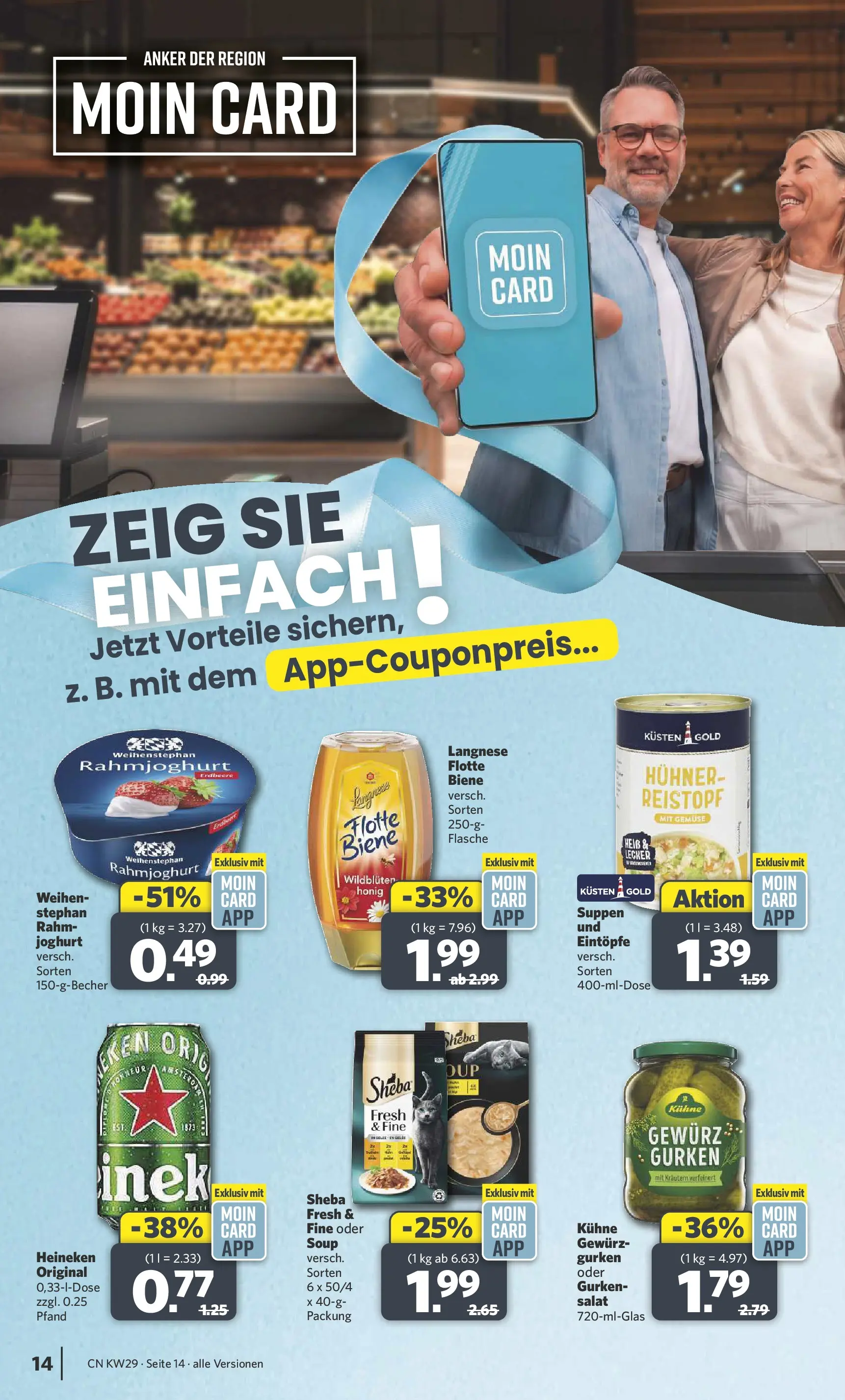 Combi Prospekt Celle (ab 13.07.2026) zum Blättern | Seite: 14 | Produkte: Langnese, Sheba, Gemüse, Gurken