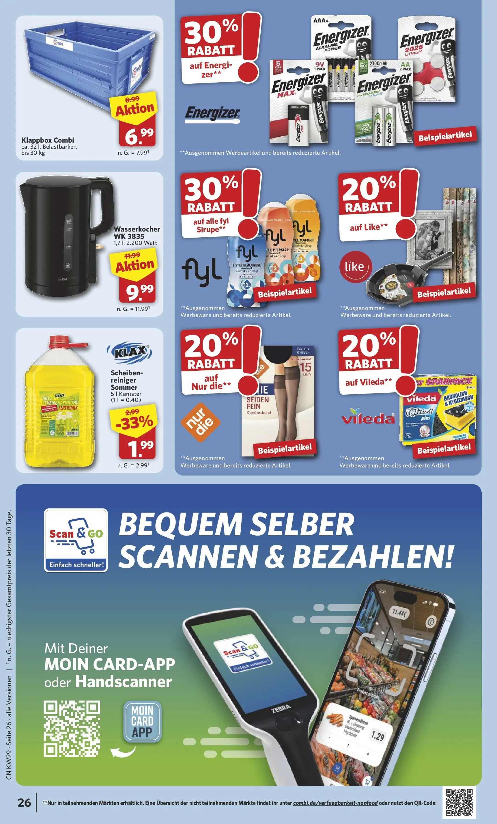 Combi Prospekt Celle (ab 13.07.2026) zum Blättern | Seite: 28 | Produkte: Wasserkocher, Sirup, Mango, Pfirsich