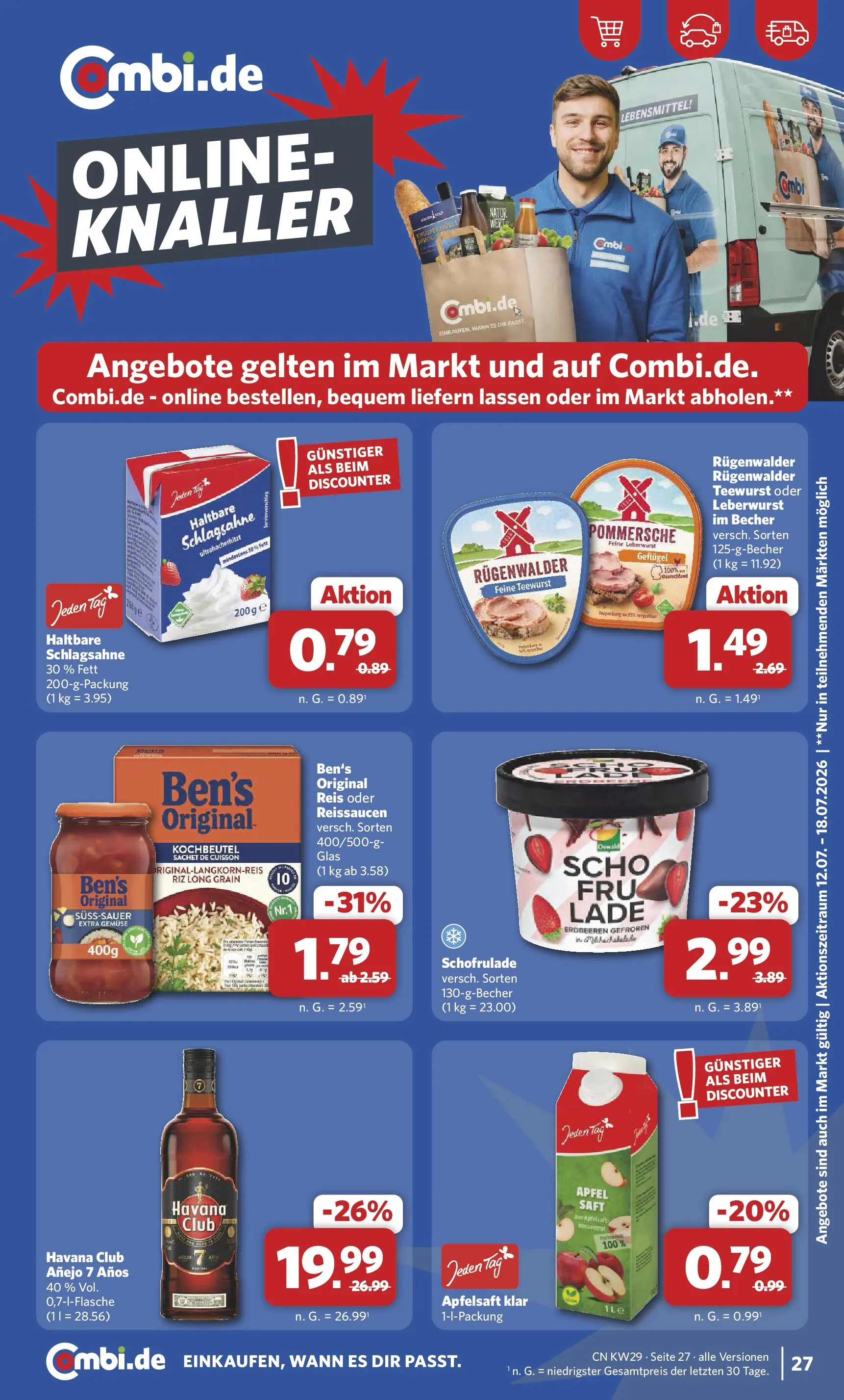 Combi Prospekt Celle (ab 13.07.2026) zum Blättern | Seite: 29 | Produkte: Havana club, Äpfel, Gemüse, Erdbeeren