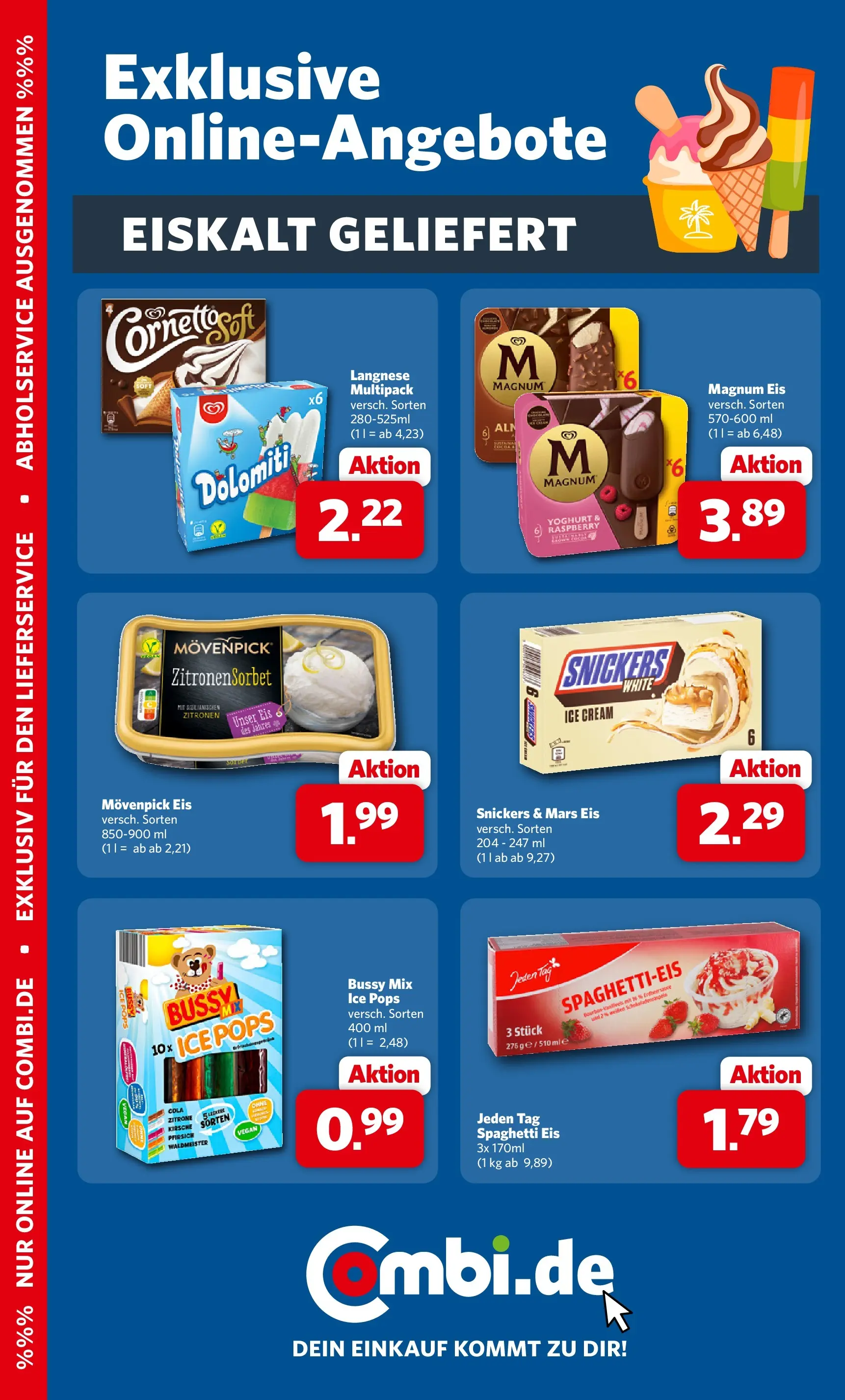 Combi Prospekt Celle (ab 13.07.2026) zum Blättern | Seite: 34 | Produkte: Langnese, Cola, Snickers, Zitronen