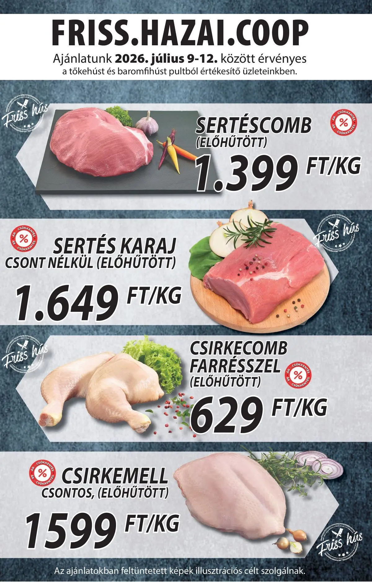 COOP Szolnok akciós újság Székesfehérvár - 2026.07.05. -tól/töl > akció, lapozható szórólap 🛍️ | Oldal: 3 | Termékek: Hús, Sertéscomb, Karaj, Csirkecomb