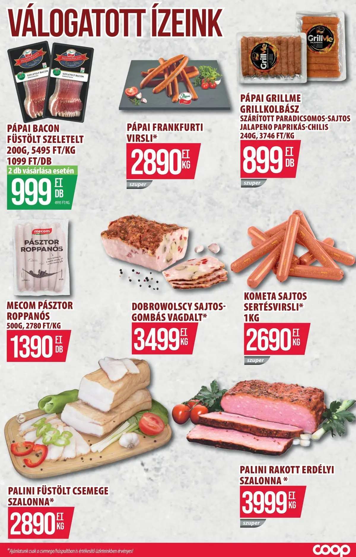 COOP Szolnok akciós újság Székesfehérvár - 2026.07.05. -tól/töl > akció, lapozható szórólap 🛍️ | Oldal: 10 | Termékek: Grillkolbász, Szeletelt bacon, Bacon, Jalapeno