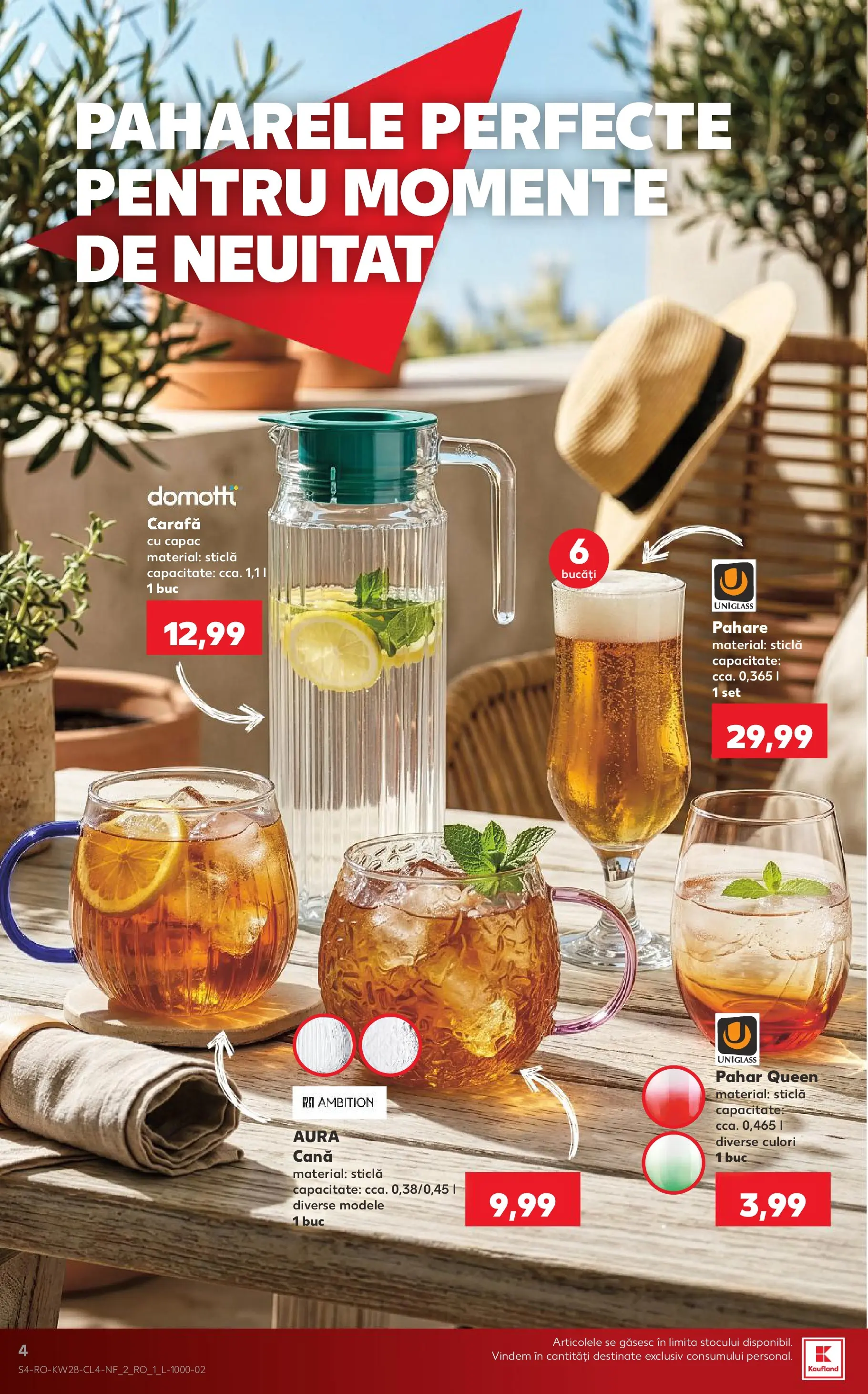 Kaufland Comarnic 07.07.2026 - Revista si Oferta | Pagină: 4 | Produse: Pahare, Carafă