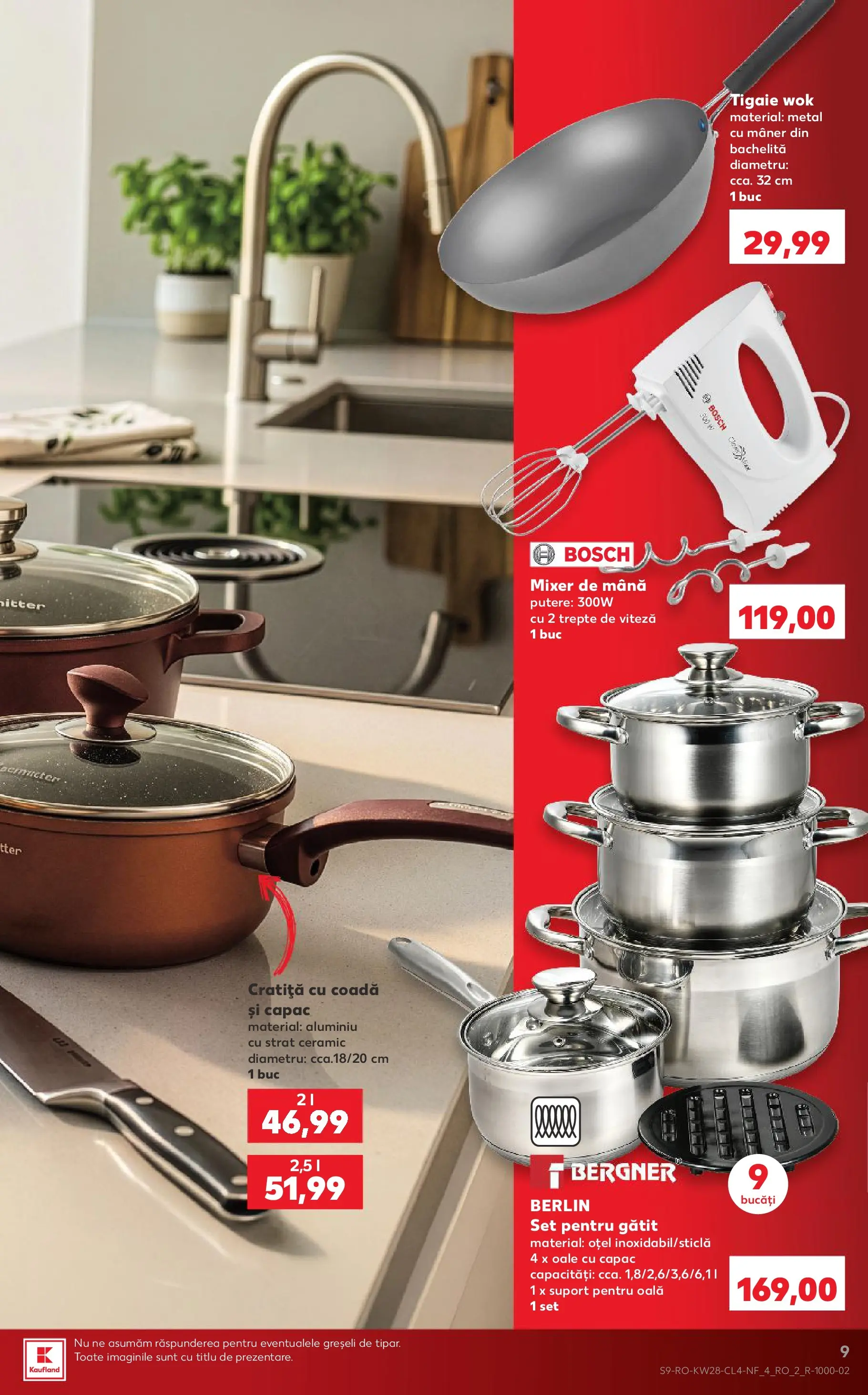 Kaufland Comarnic 07.07.2026 - Revista si Oferta | Pagină: 9 | Produse: Tigaie, Cratiță, Mixer, Mâner