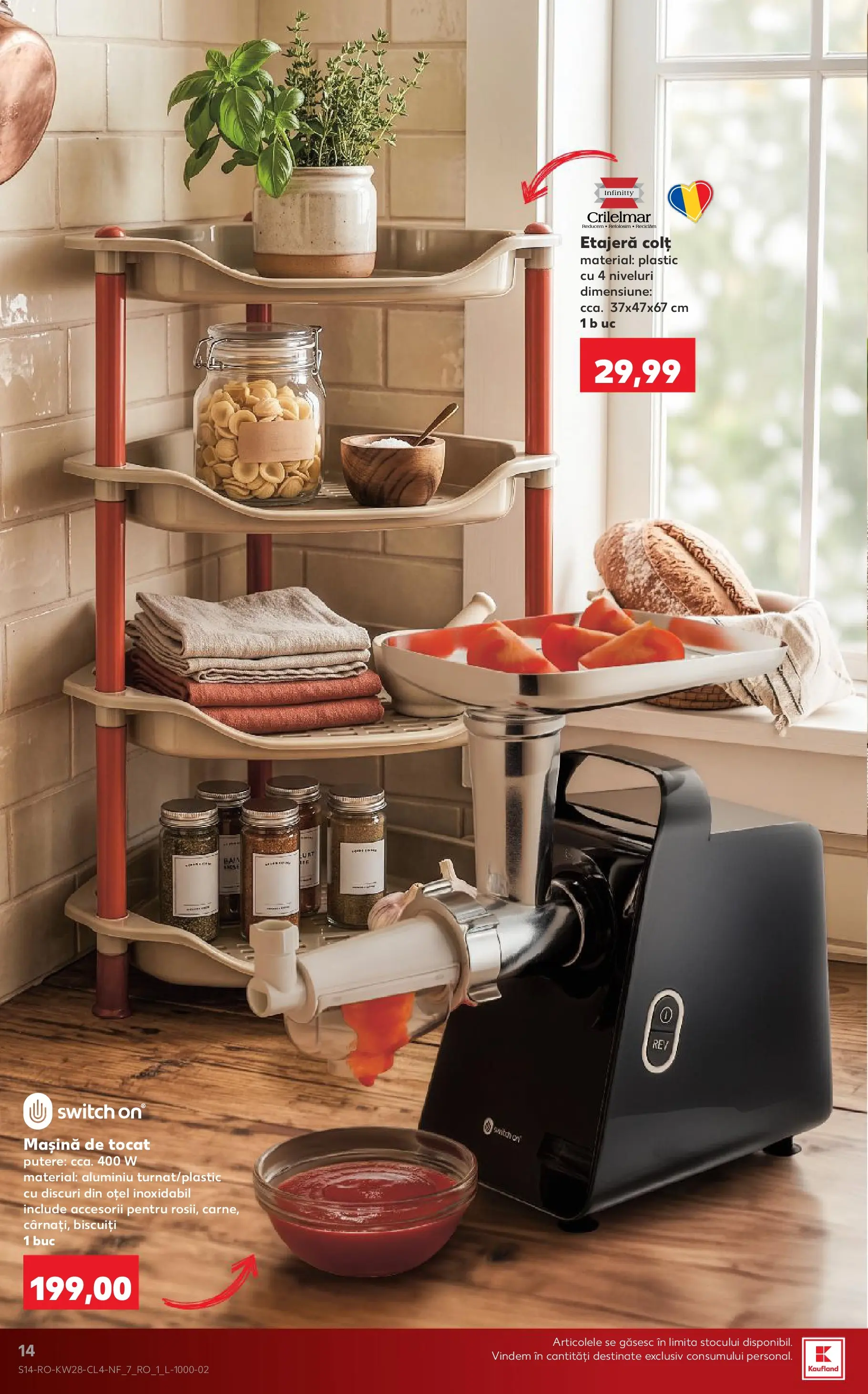 Kaufland Comarnic 07.07.2026 - Revista si Oferta | Pagină: 14 | Produse: Mașină de tocat, Etajeră, Biscuiți