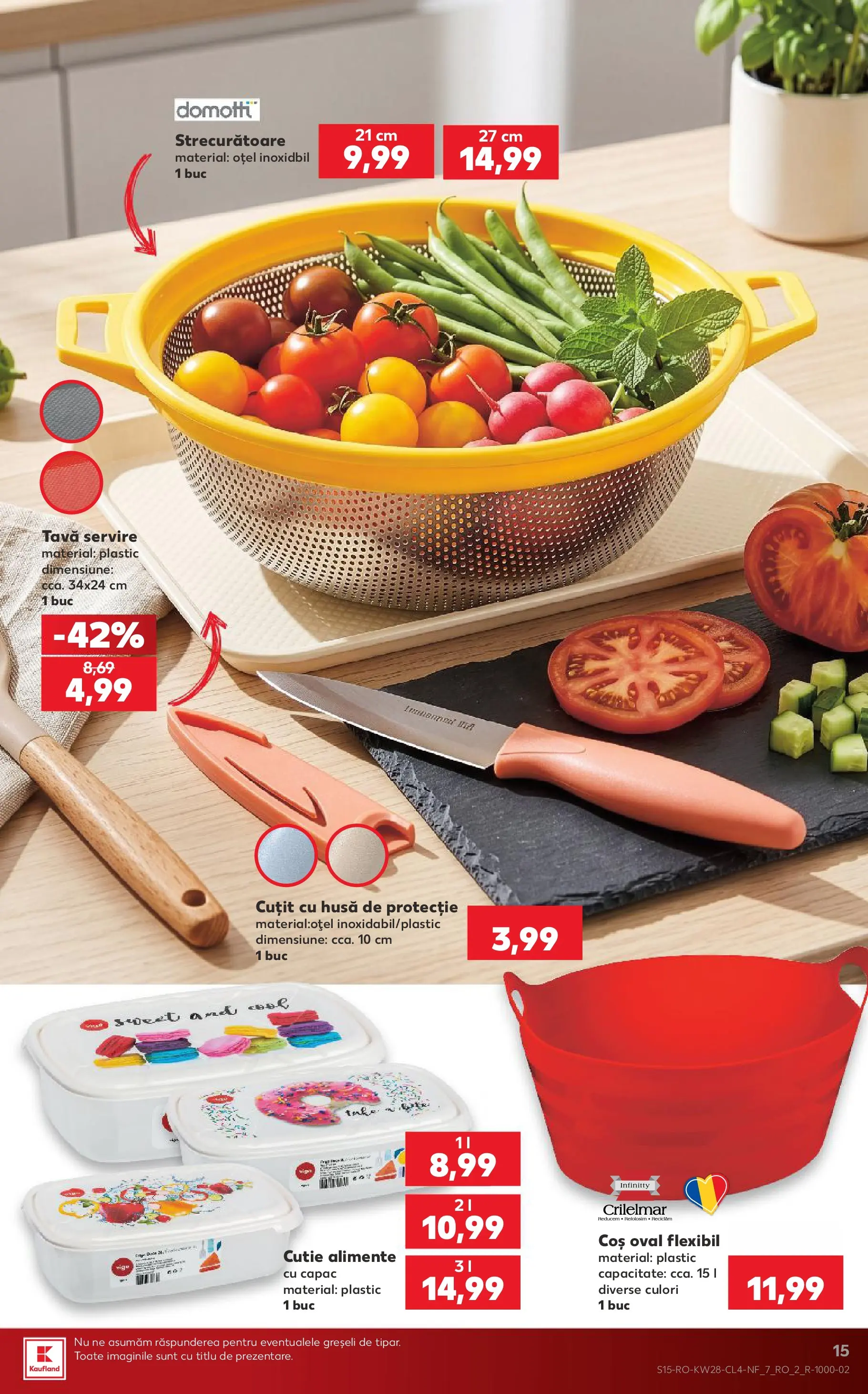 Kaufland Comarnic 07.07.2026 - Revista si Oferta | Pagină: 15 | Produse: Cutie alimente, Coș, Cutie, Cuțit