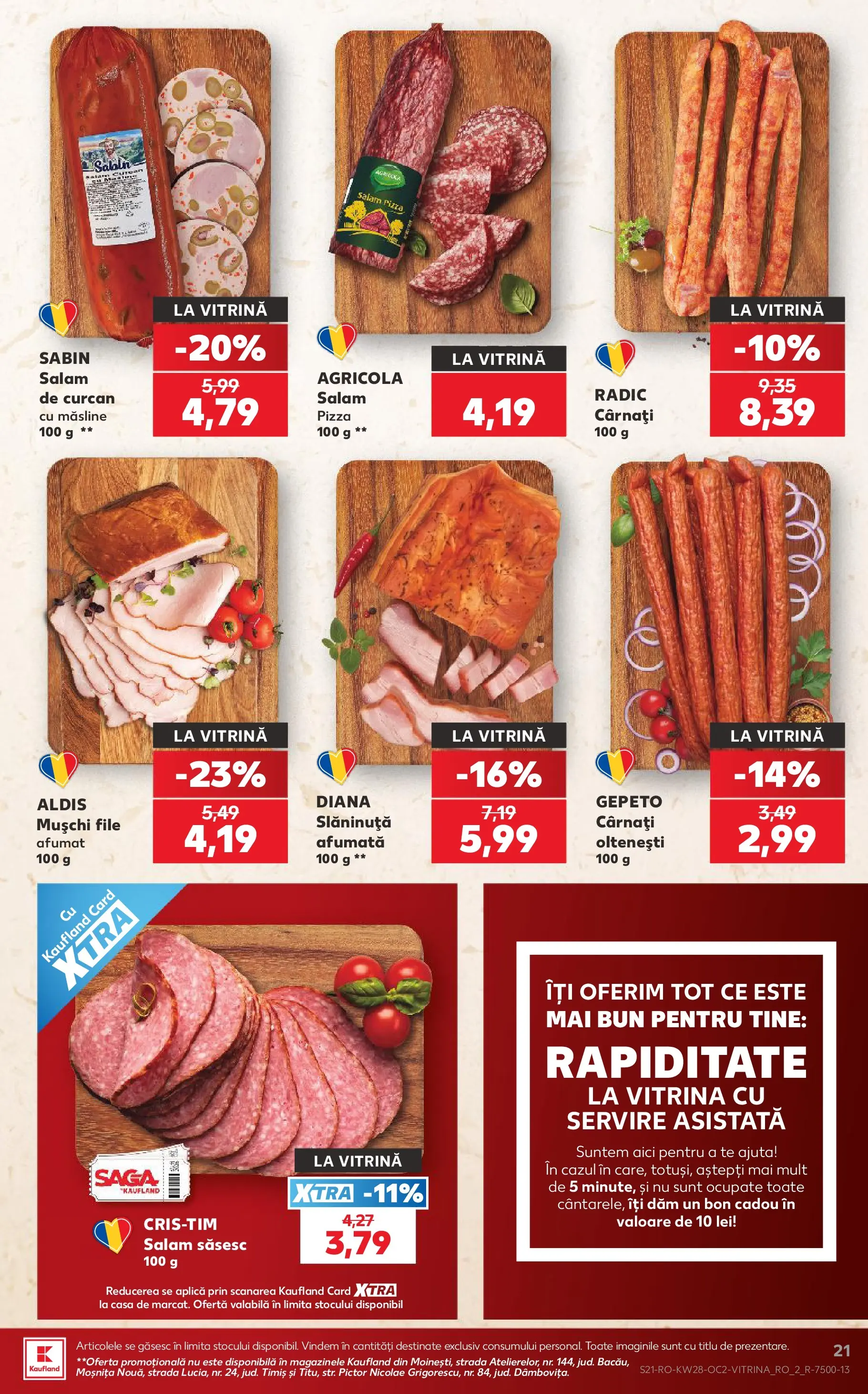 Kaufland Viseu de Sus 08.07.2026 - Revista si Oferta | Pagină: 21 | Produse: Vitrină, Măsline, Salam, Cârnați