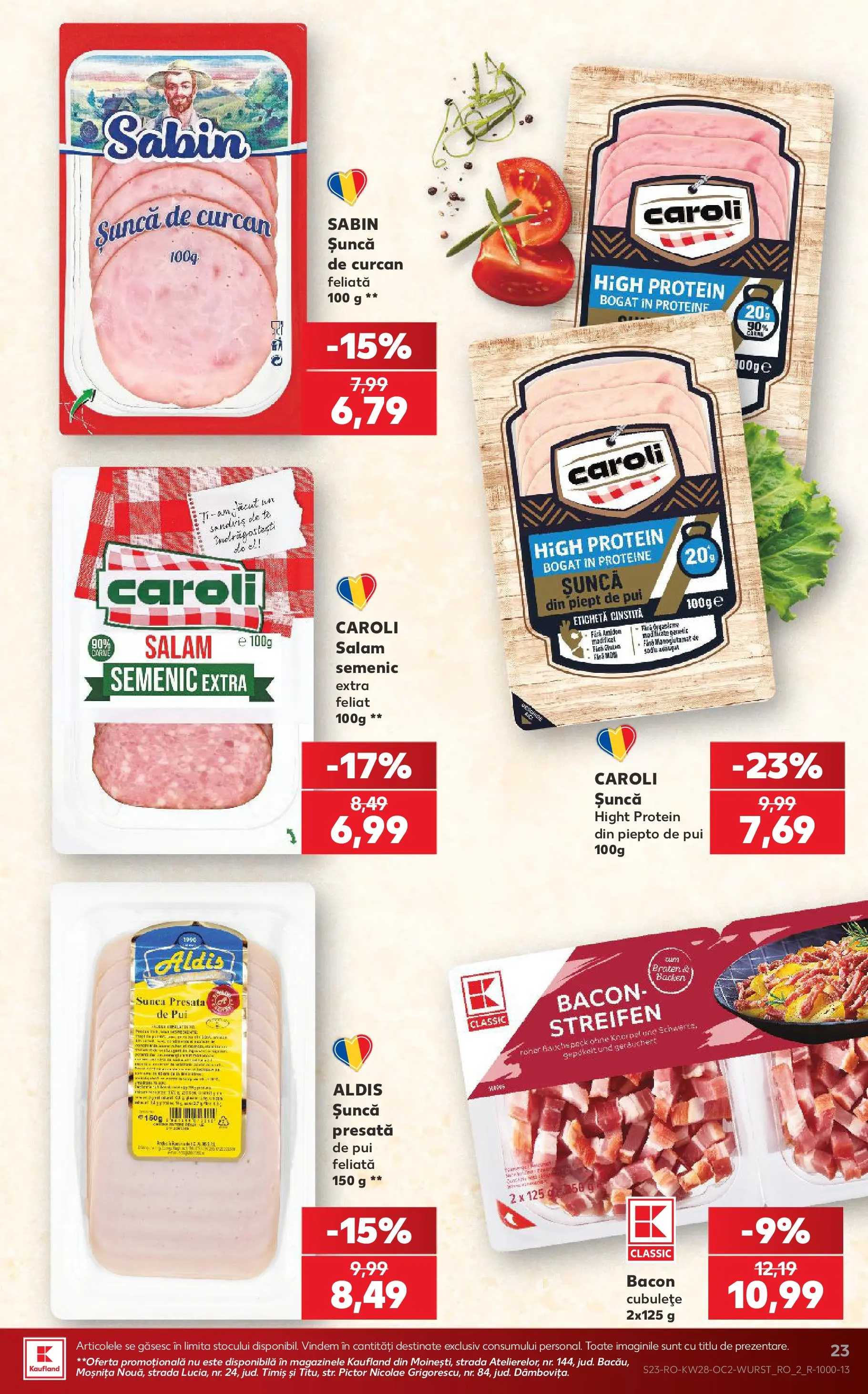 Kaufland Craiova 08.07.2026 - Revista si Oferta | Pagină: 23 | Produse: Masaüstü kılıfı, Hacıyatmaz Kedi Oyuncağı, Bacon, Salam