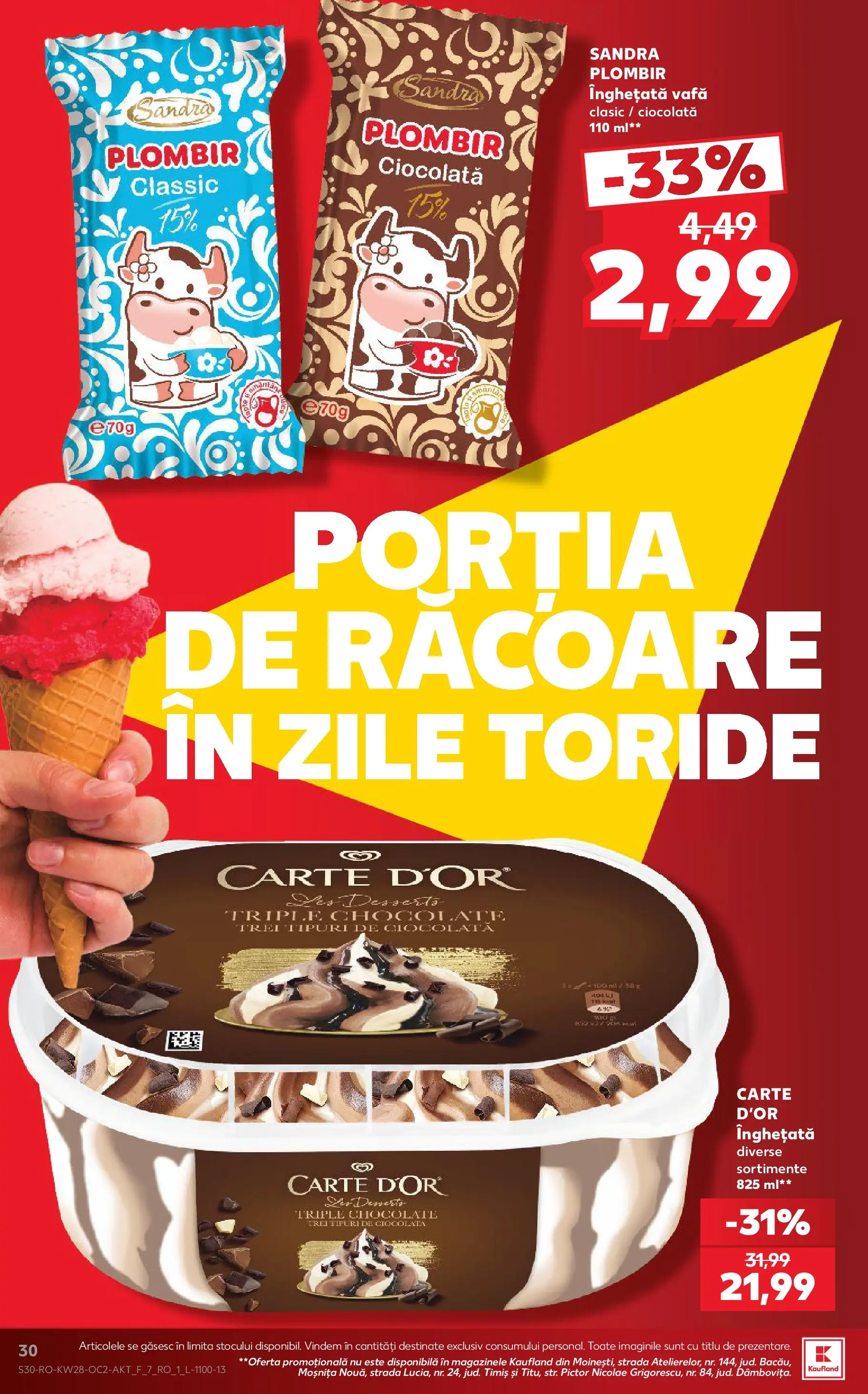 Kaufland Slatina 08.07.2026 - Revista si Oferta | Pagină: 30 | Produse: Cadă, Ciocolată, Înghețată
